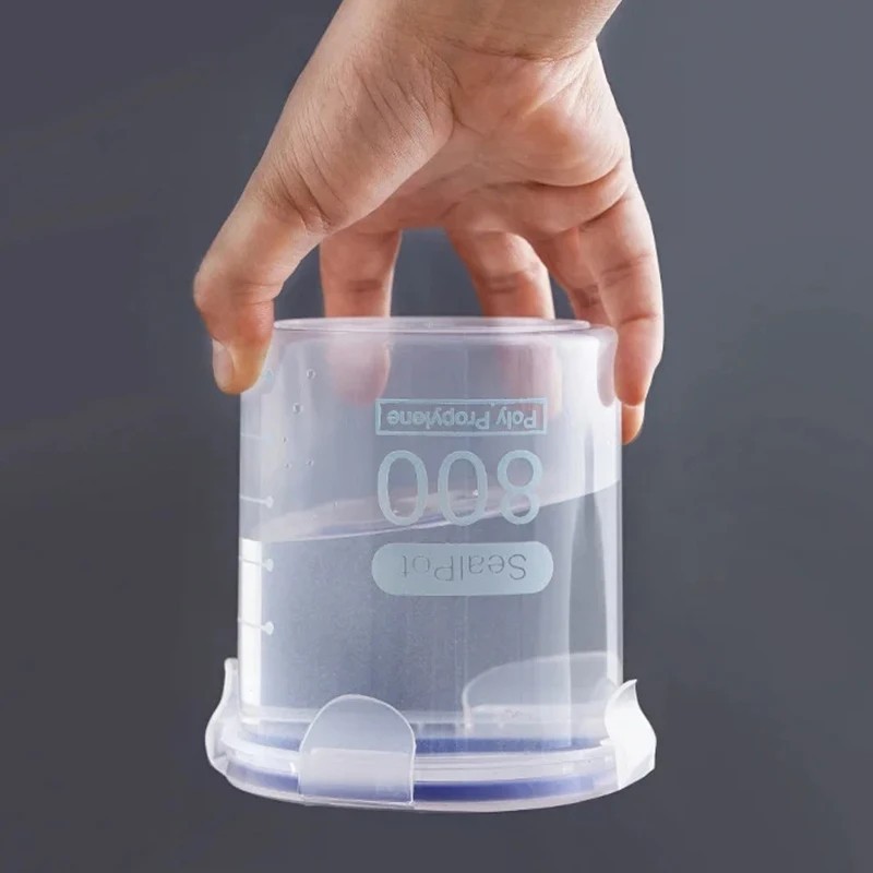 Airtight Grain Storage Container Clear Food Jar Kitchen Organizer 600-1500ML