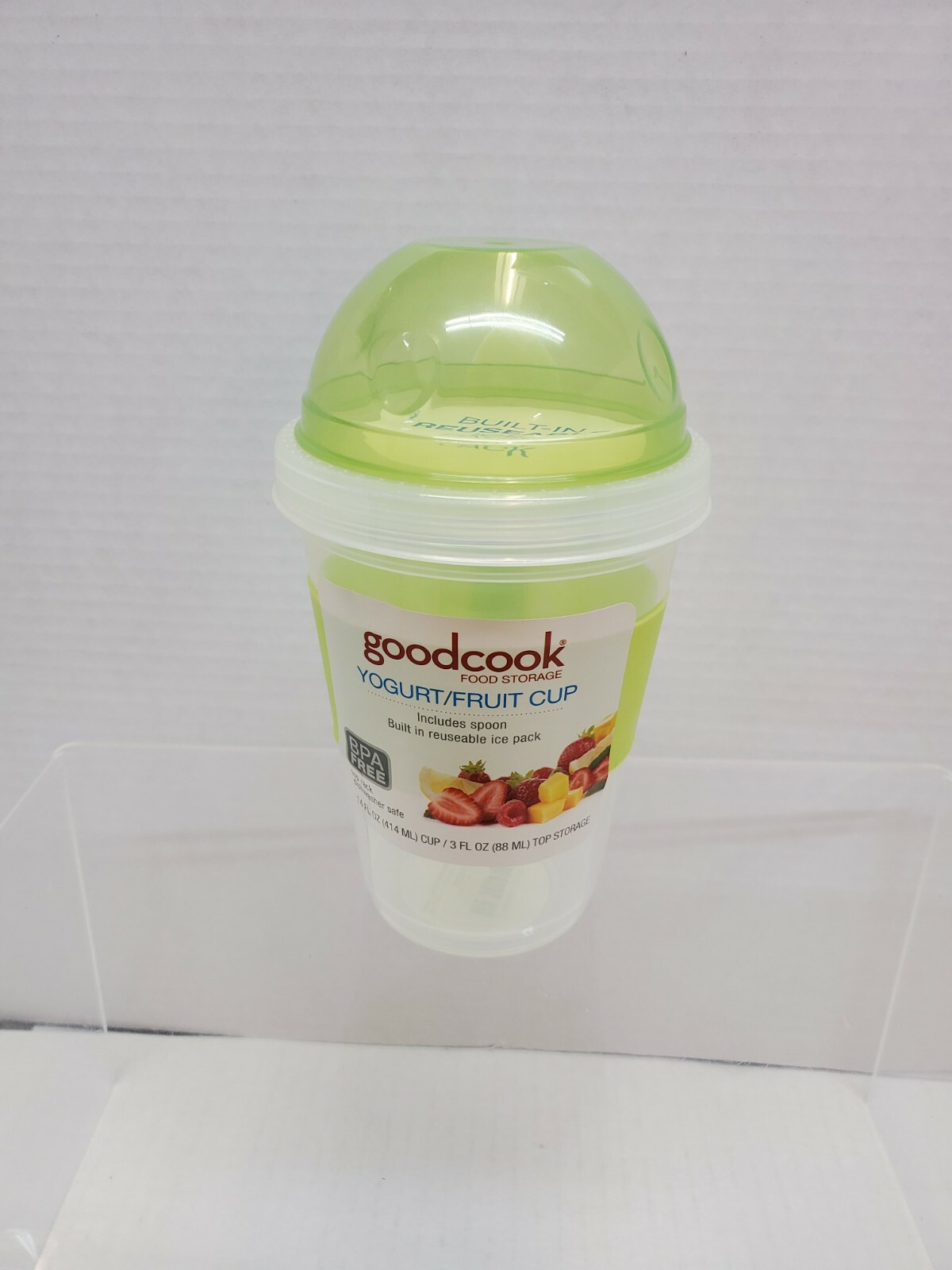 goodcook YOGURT/FRUIT CUP, SPOON & ICE PACK, 14 oz, BPA FREE, 10239 3-10-3