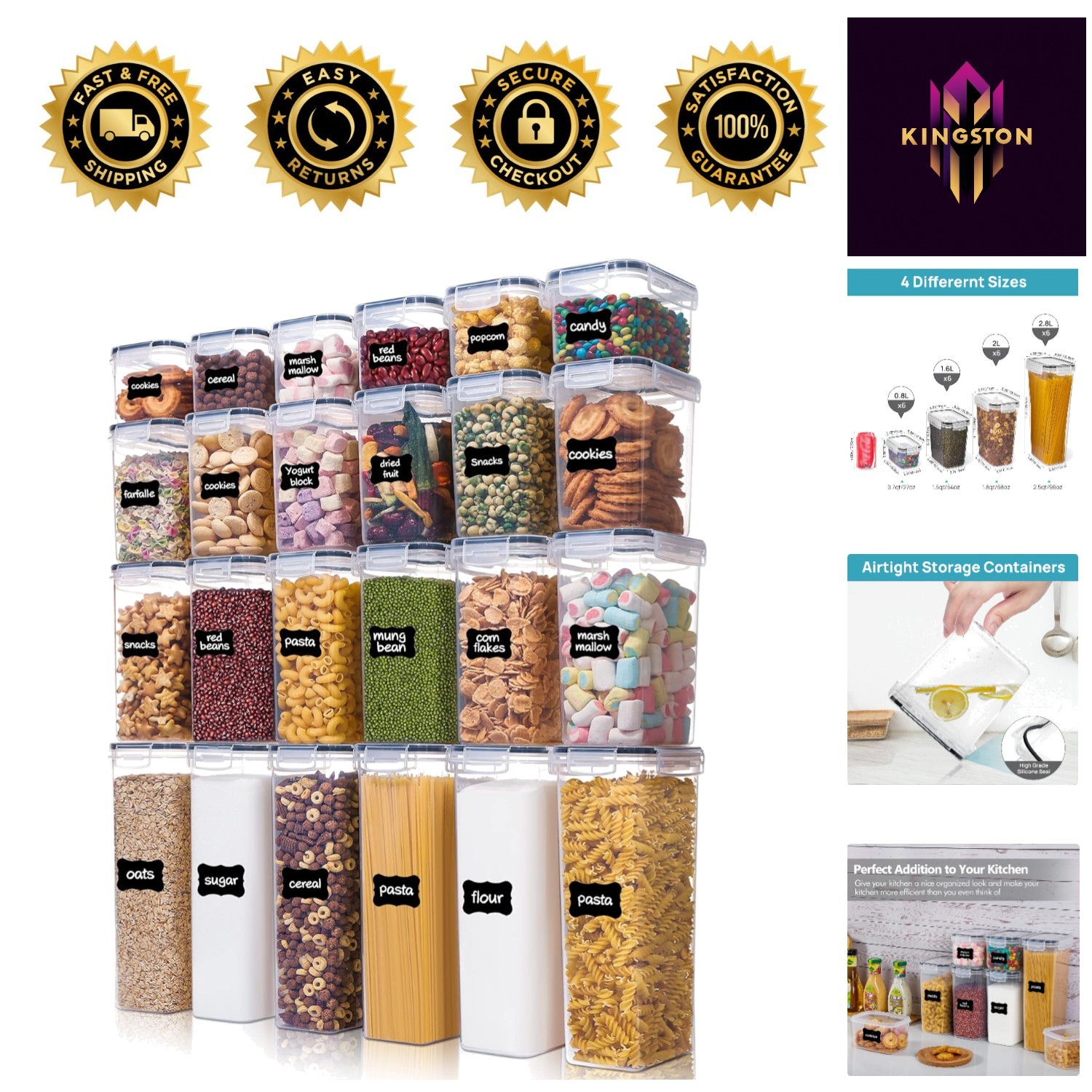 24-Piece Airtight Food Storage Canisters Set – BPA Free Kitchen Organization