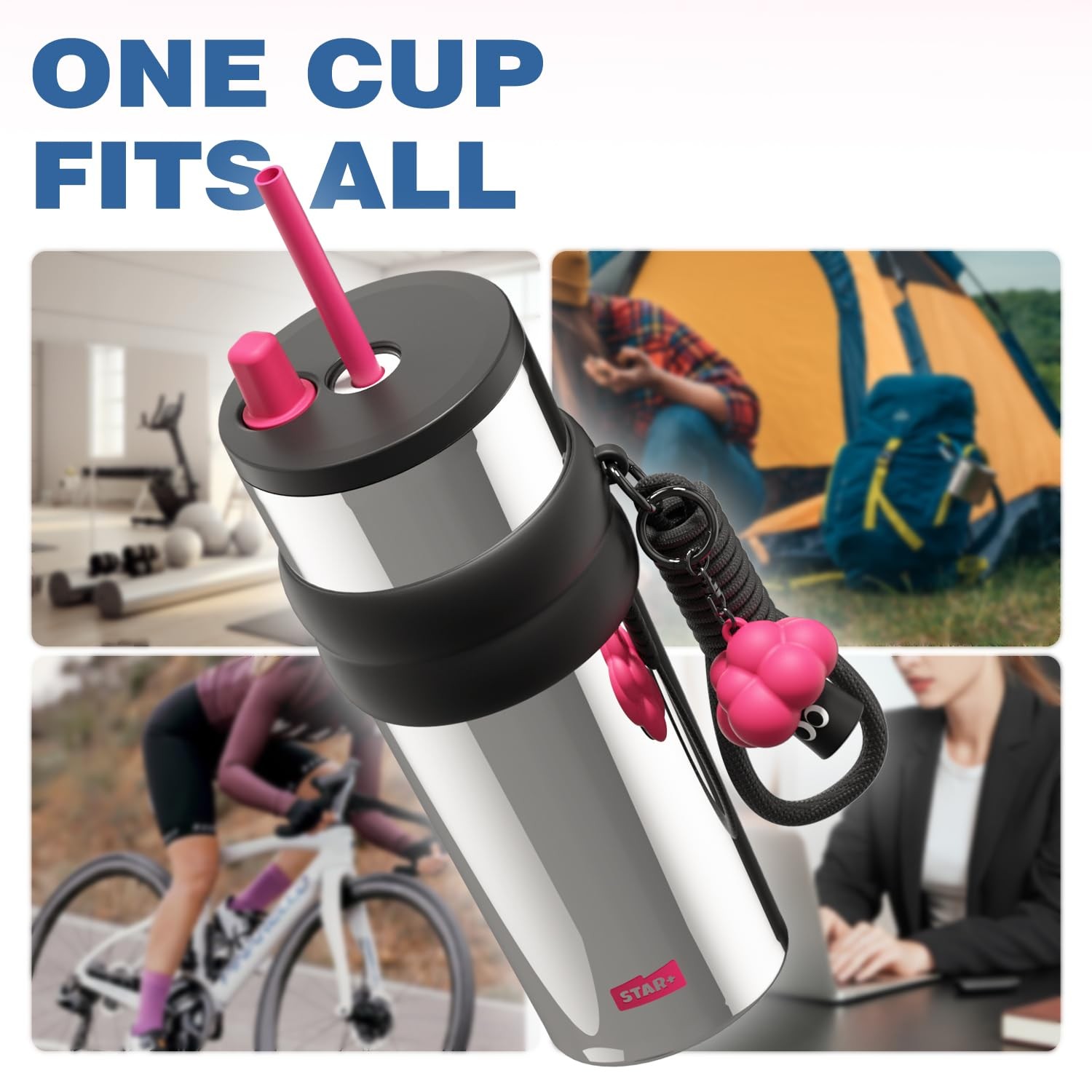 Sdga+ Sdga 24 Oz Stainless Steel Tumbler Lid And Straw Insulated Water Bottle