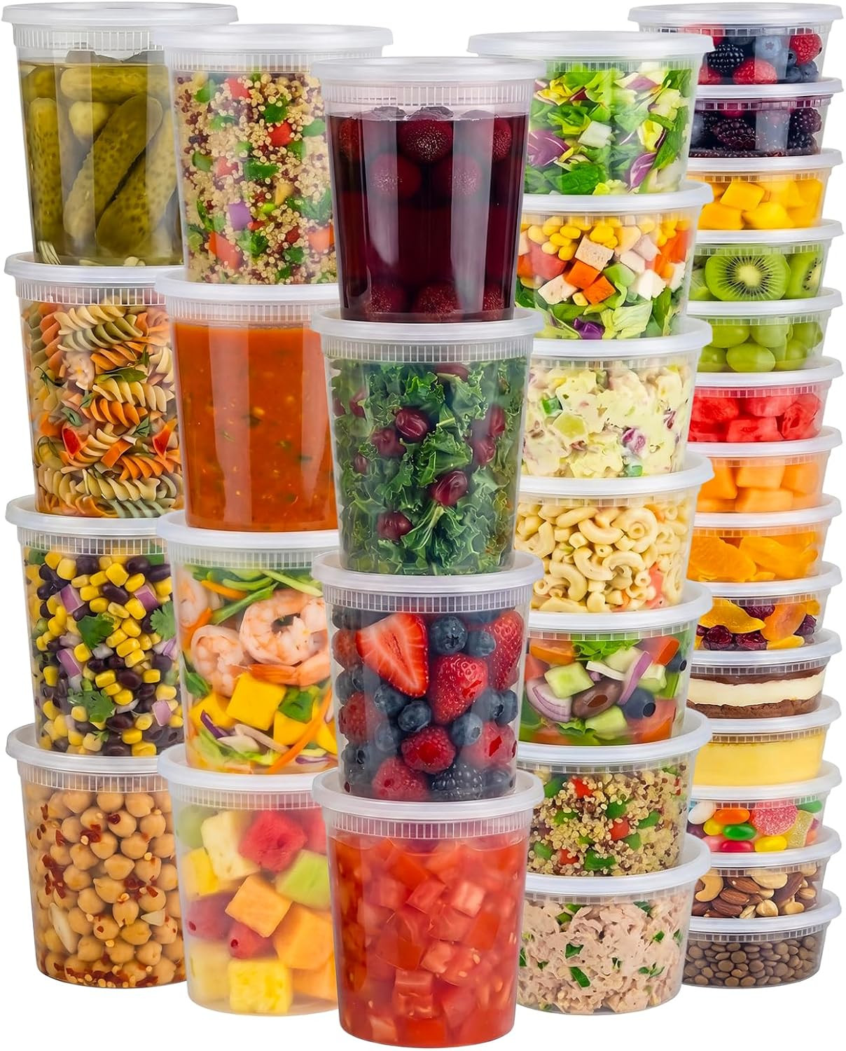 vivigu Deli Containers with Lids 48 Sets, 32/16/8 oz Food Storage Containers wit