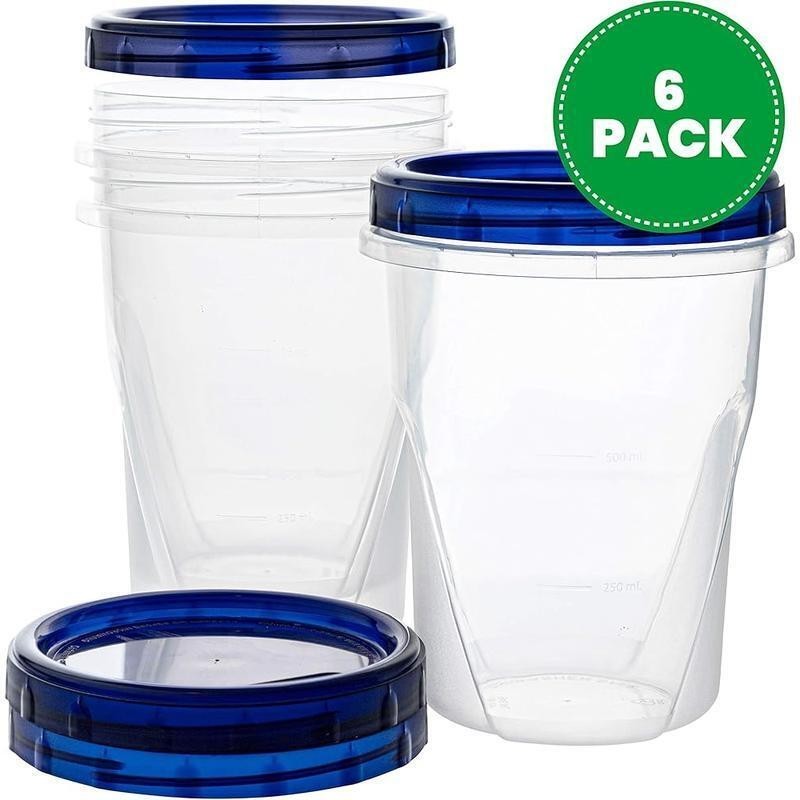 Stackable Deli Containers W/ Twist Lids Reusable Food Storage 32oz 6 Pack New