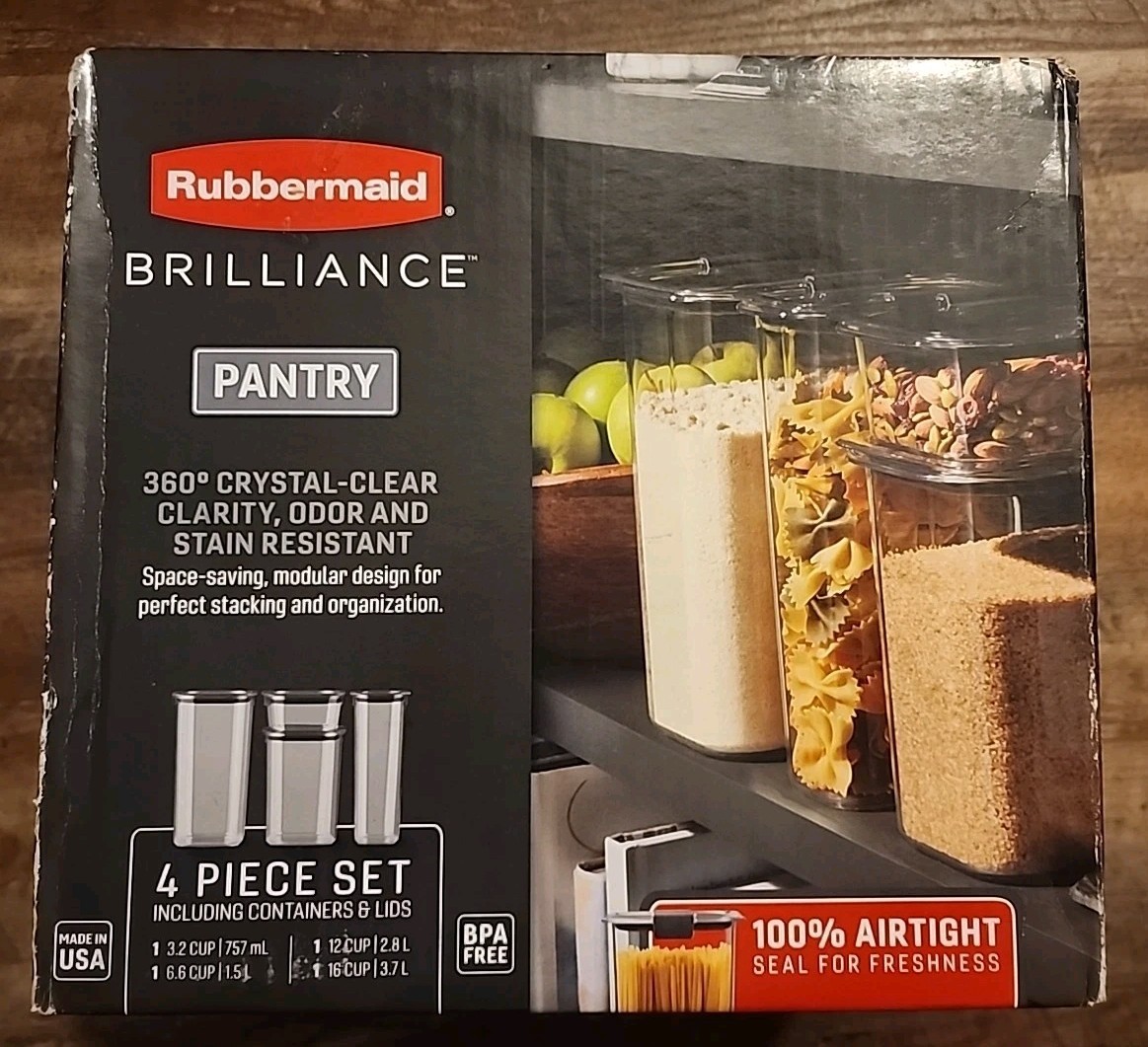 Rubbermaid Brillance Pantry 360° Crystal clear clarity, odor,and stain resistant