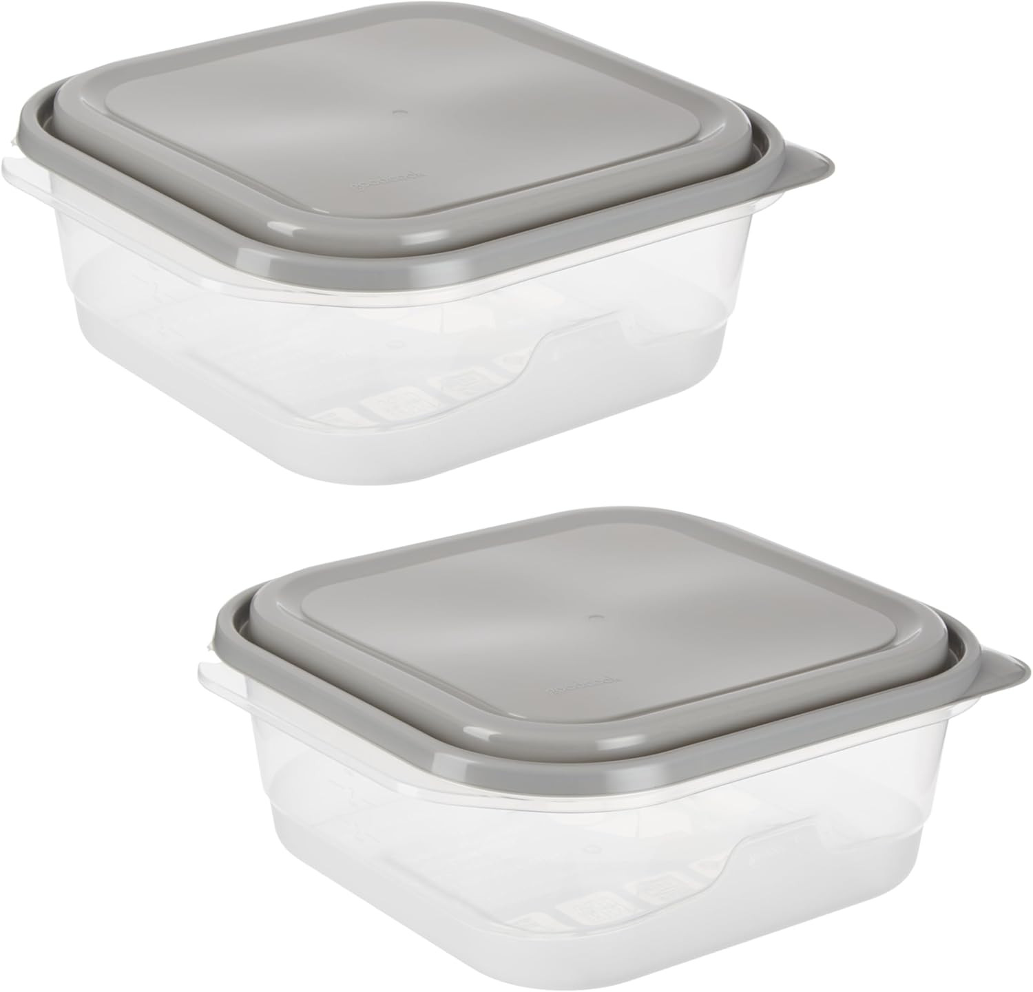 GoodCook EveryWare Extra Large Square Container 2 BPA Free Square, Clear/Gray