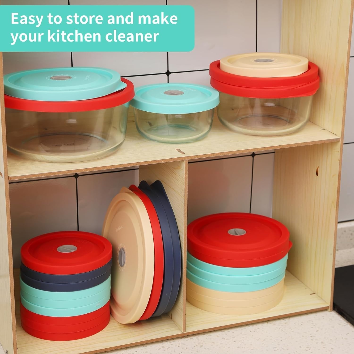 Replacement Lids for Pyrex 7200-PC 2 Cup, Silicone Round Storage Cover Lid fo…
