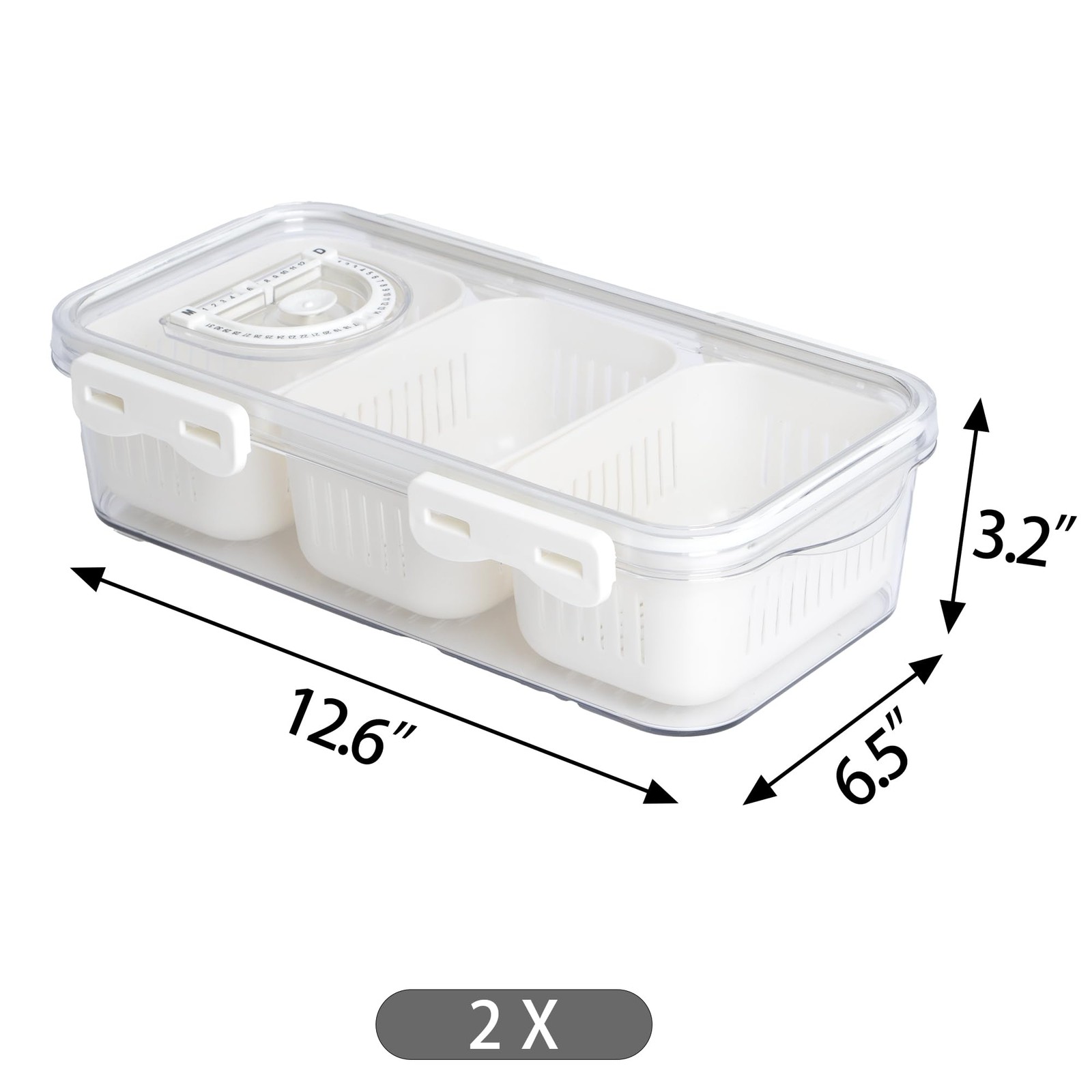 2Pack Divided Snackle Box Charcuterie Container Poratble Bacon Container for …