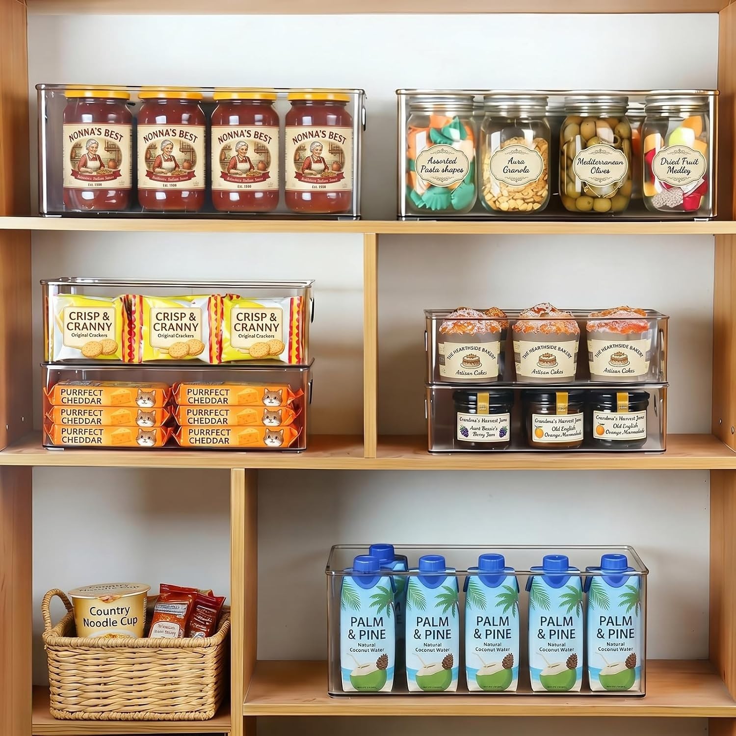 Large Capacity 8 Pack Clear Organizers – Perfect for Freezer and Cabinet Spaces