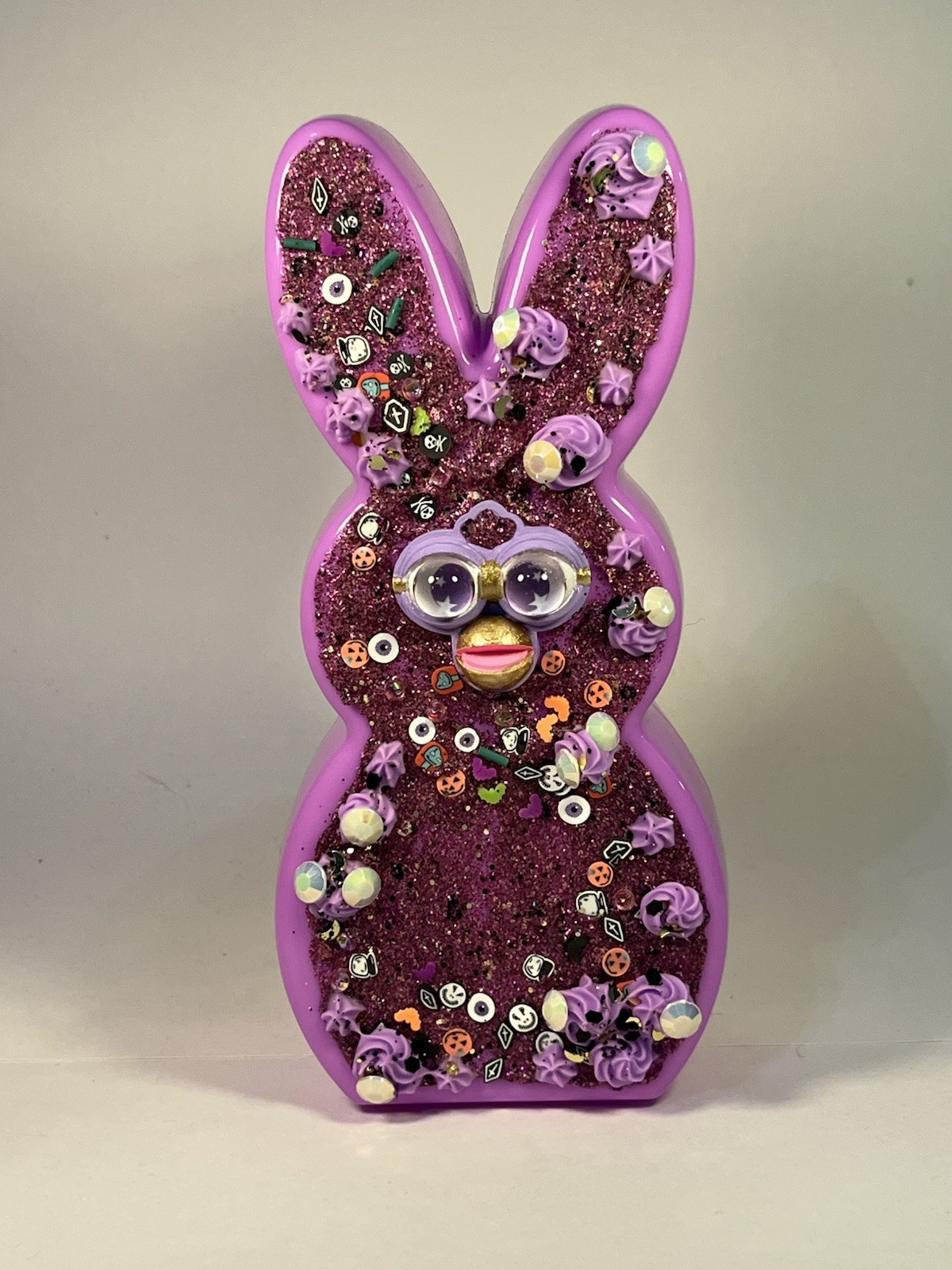 SMALL Purple Peeps Plastic Storage Container Ooak Furby Rare Easter Halloween