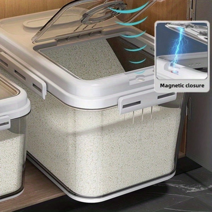 Large 10.8L Airtight Rice Dispenser Food Storage Container Bin Measuring Cup