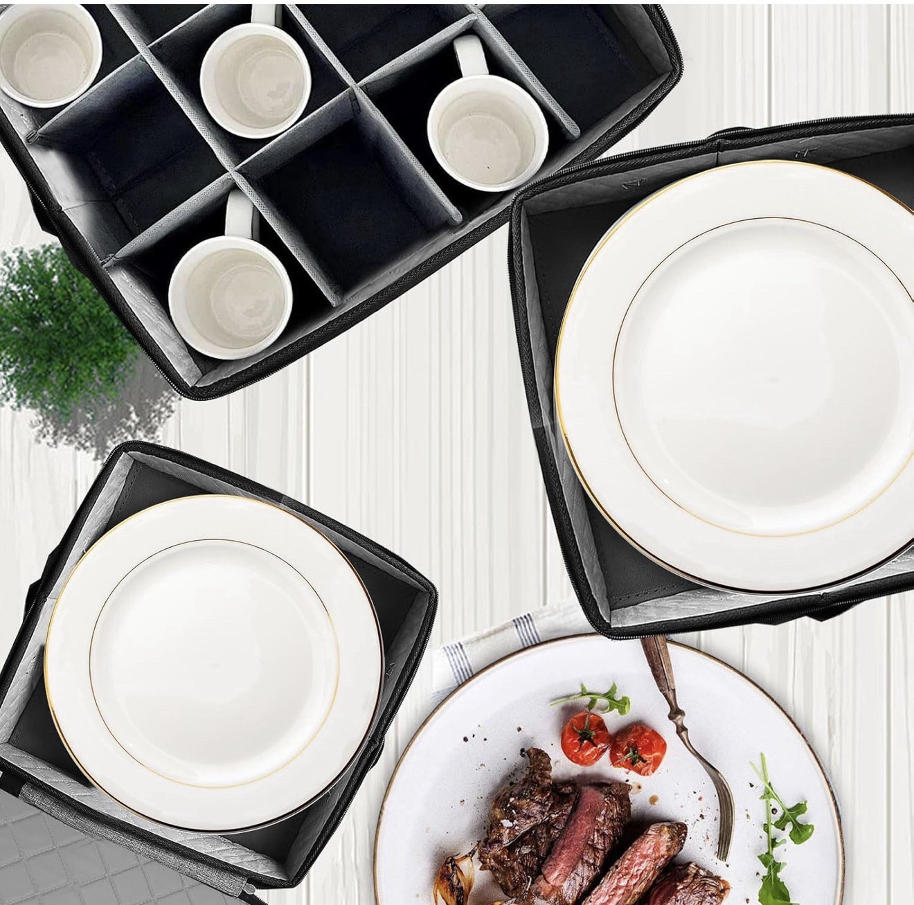 5 PACK China Storage Containers-Quilted Mug Storage and Moving Boxes for Dishes