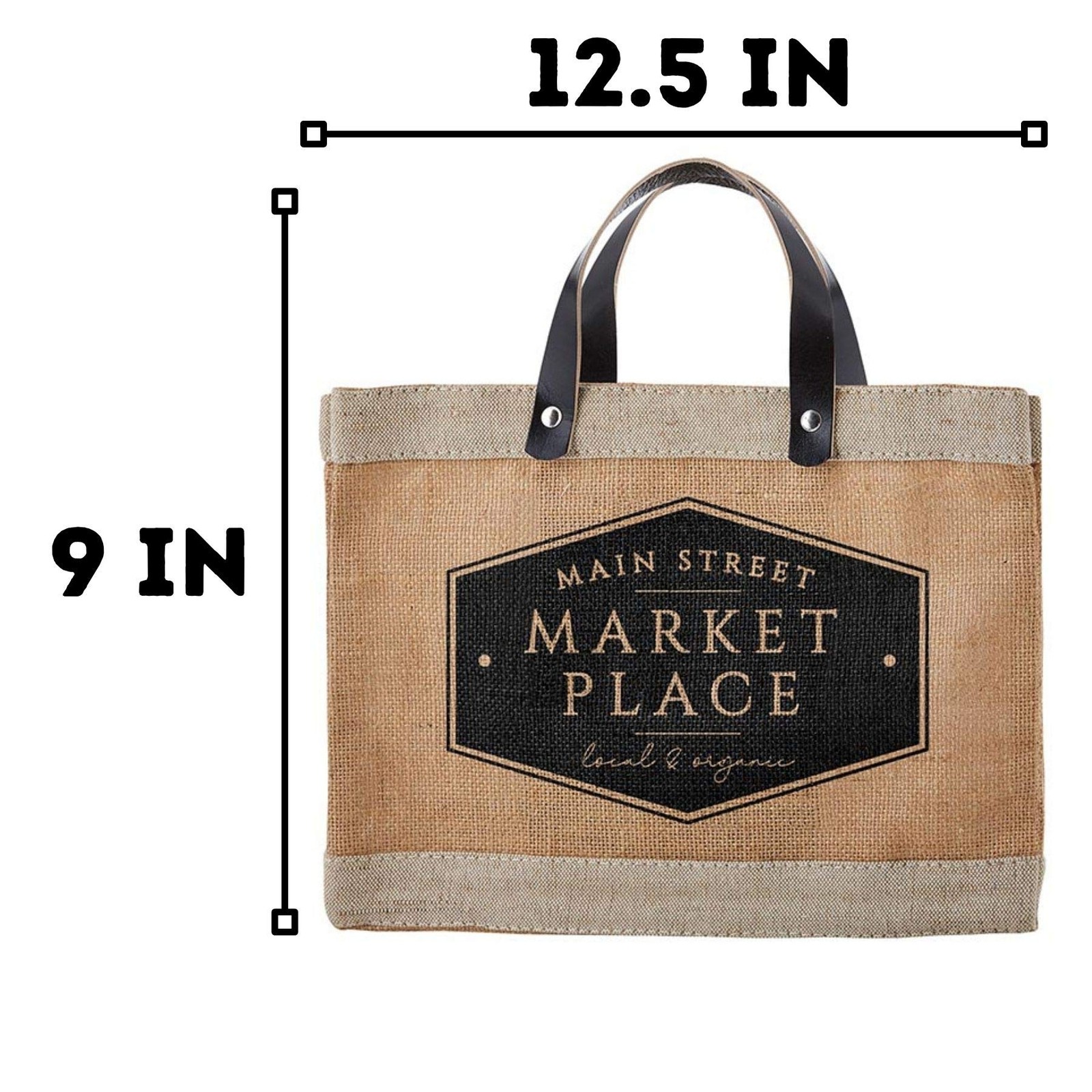 Santa Barbara Design Studio Main Street Farmers Market Tote Reusable Burlap