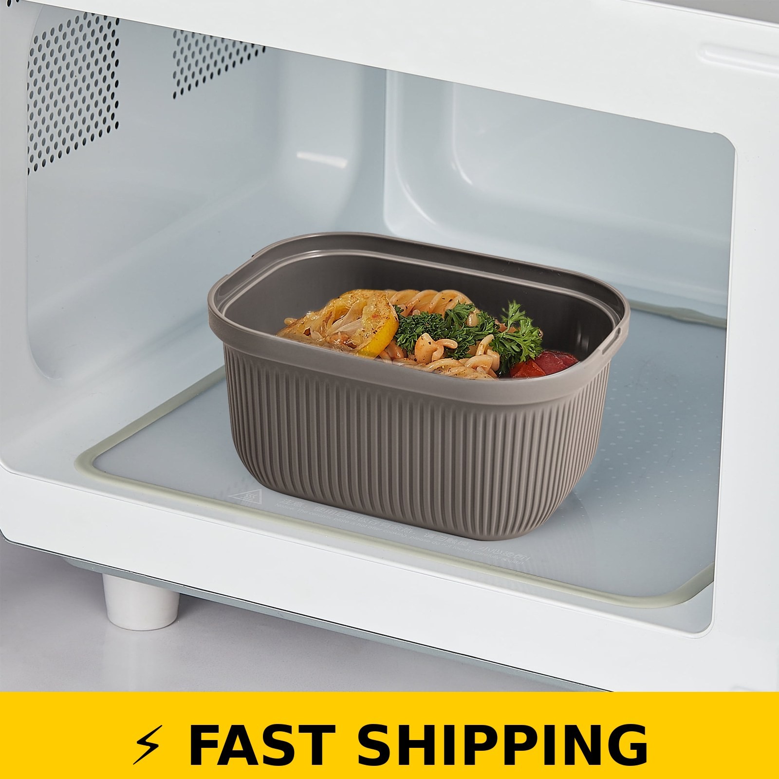 Mainstays 19oz Rectangle Food Storage Bento Snack Container, Grey