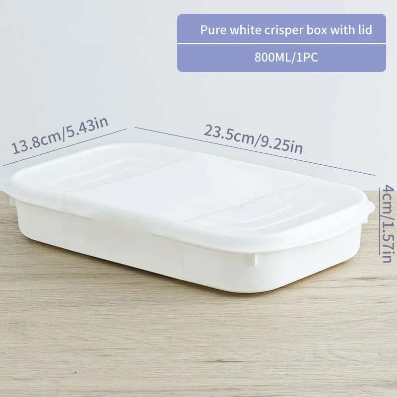 800ml Food Grade Fridge Storage Box Fruit Veg Meat Divider Container Organizer