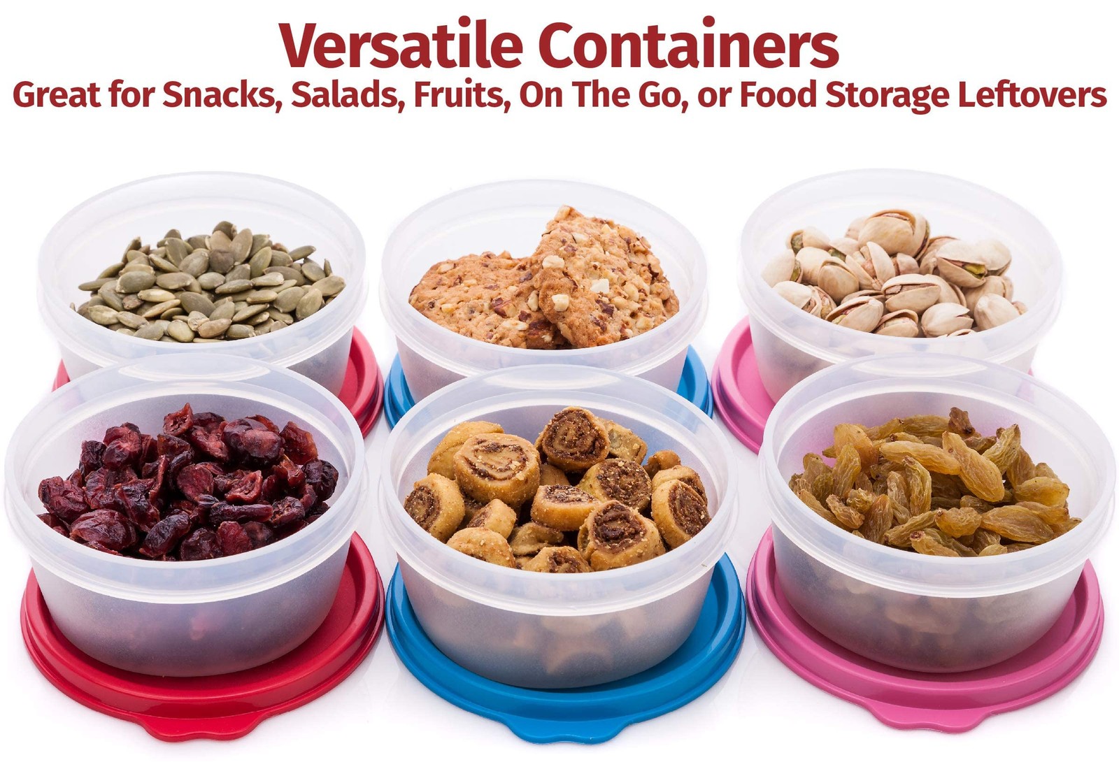 Condiment Containers with Lids- 6 pk. 6.5 oz.Salad Dressing to go Small Food …