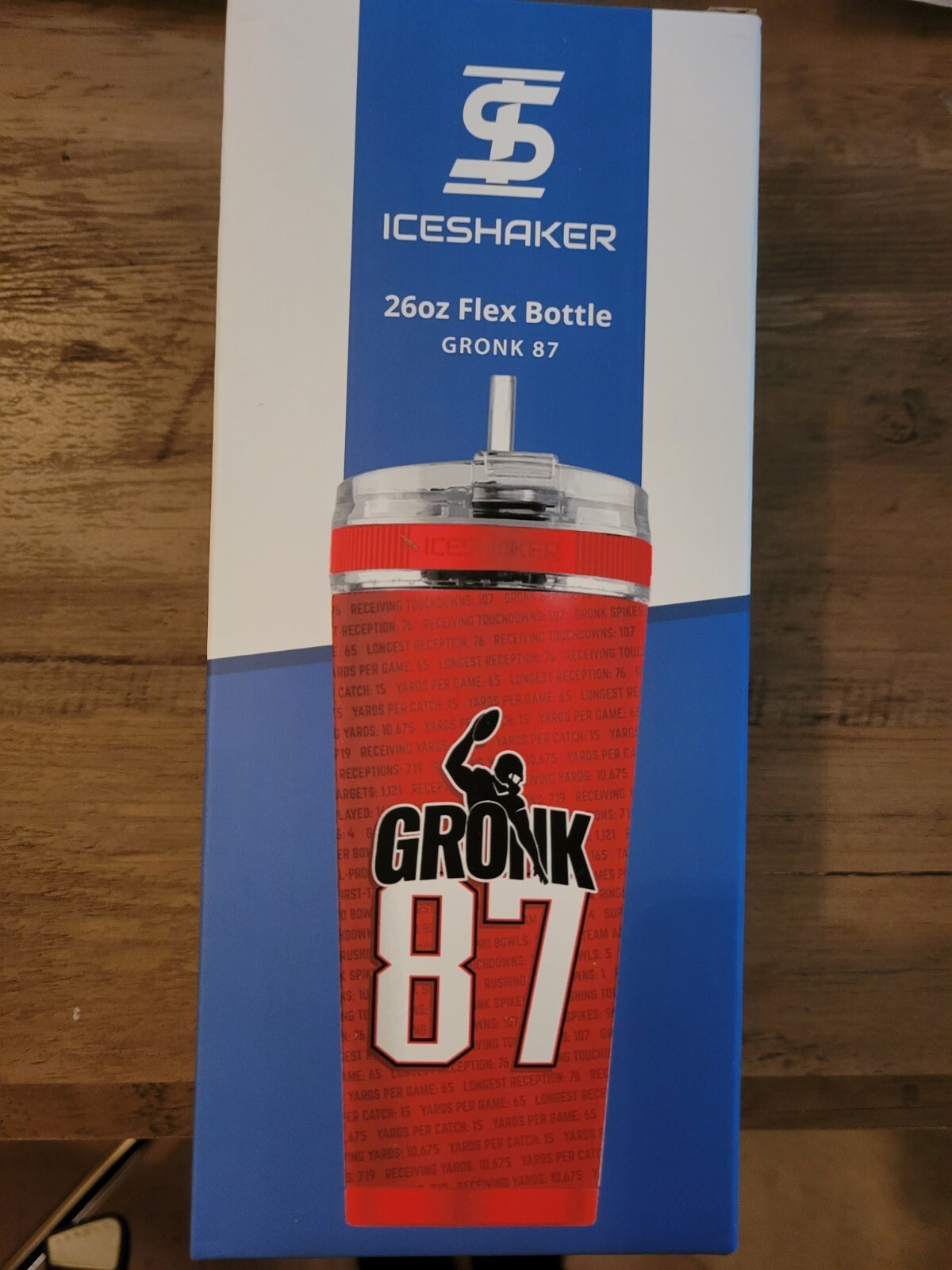Ice Shaker 26 Oz. Red Gronk 87 Flex Bottle Limited Edition