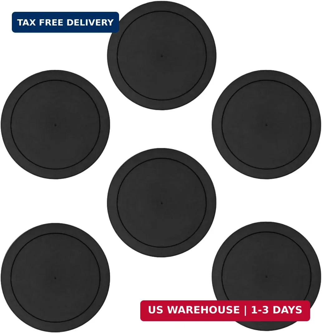 CIBI Food Storage Container Lids (2 Cups, Black – 6PK) For Pyrex and Anchor Roun