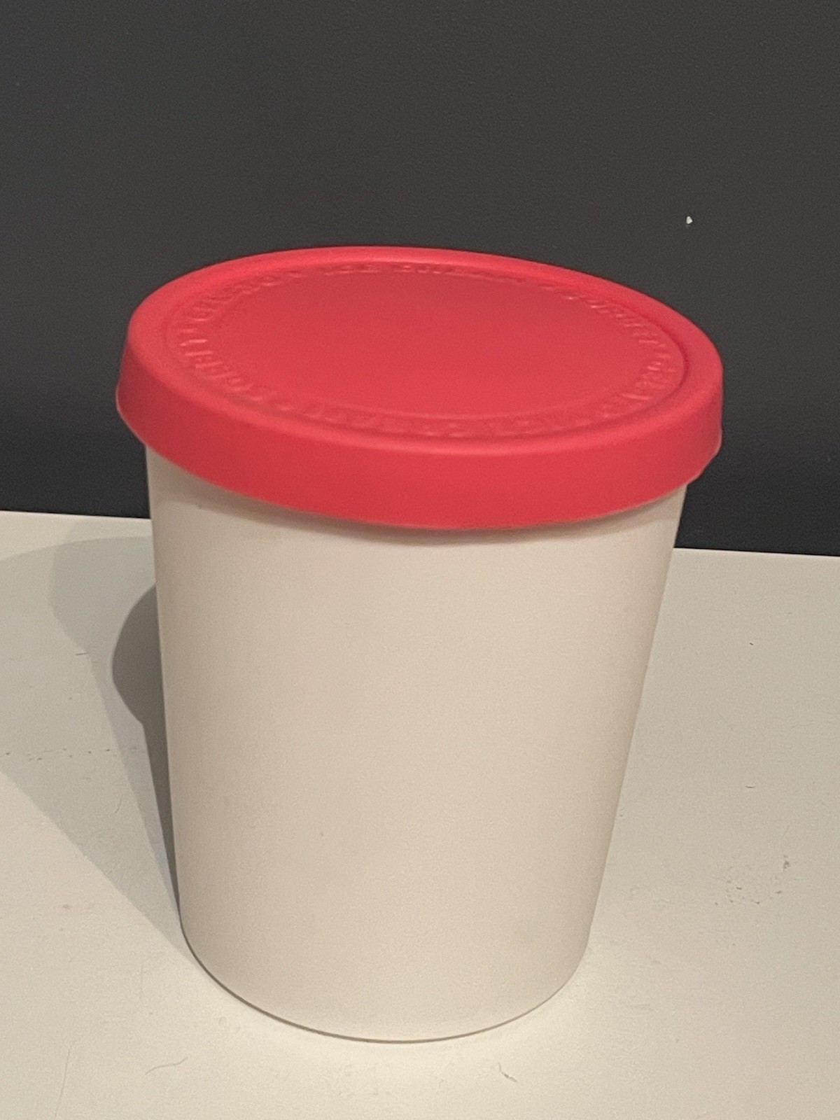 Tovolo Plastic Food Storage Container White w/ Red Lid BPA Free Kitchen Canister