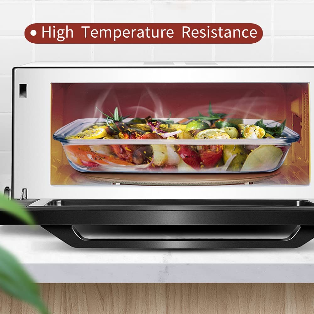 2-Pack Glass Baking Dishes – 102 oz & 75 oz (2.2 L + 3.0 L) Large Oven-Microw…