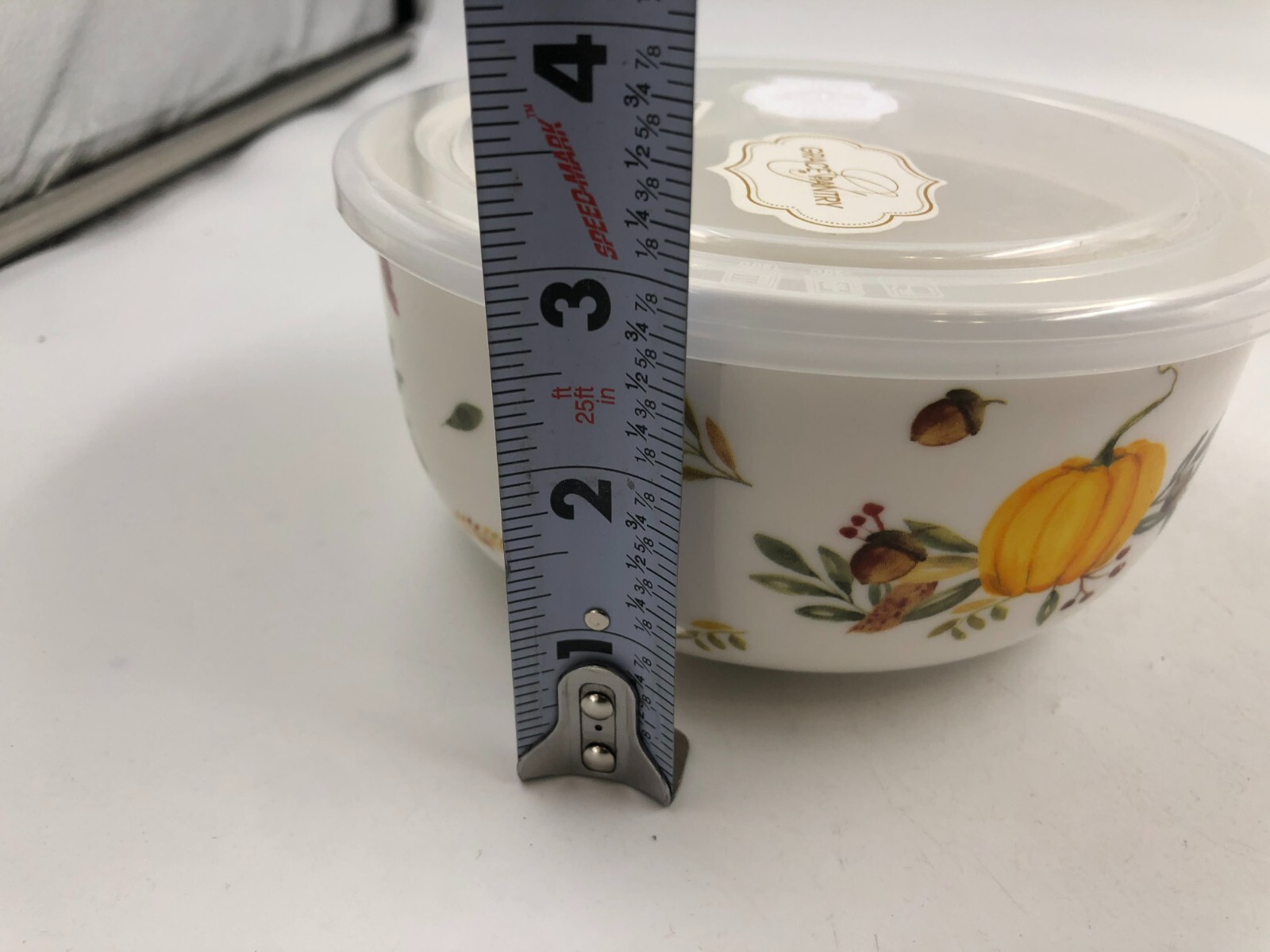 Grace Ceramic 6 & 5in Fall Pumpkins food containers with Plastic lids AA01B33013