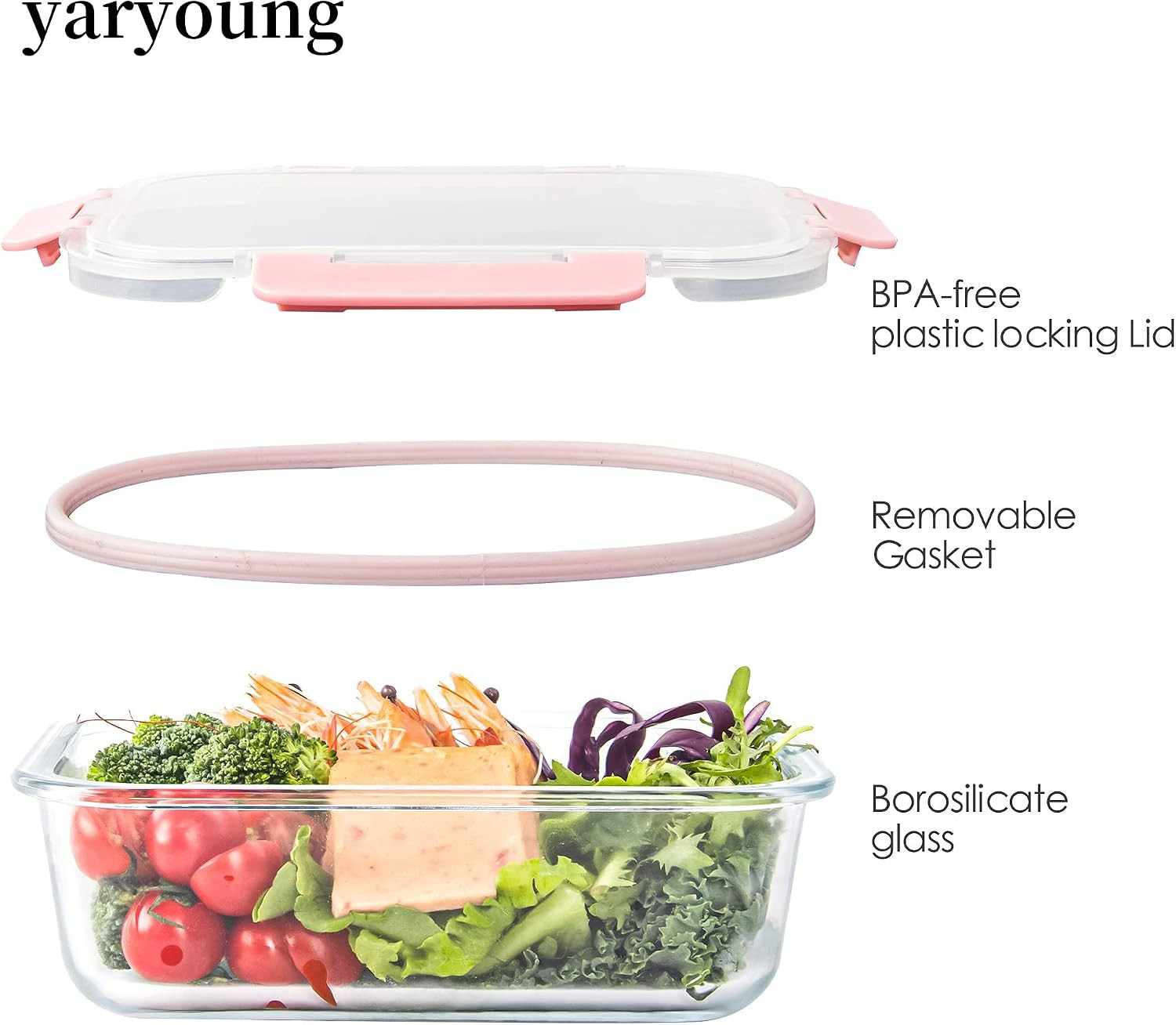 10 Pack Leak Proof Glass Storage Containers – Microwave & Freezer Safe