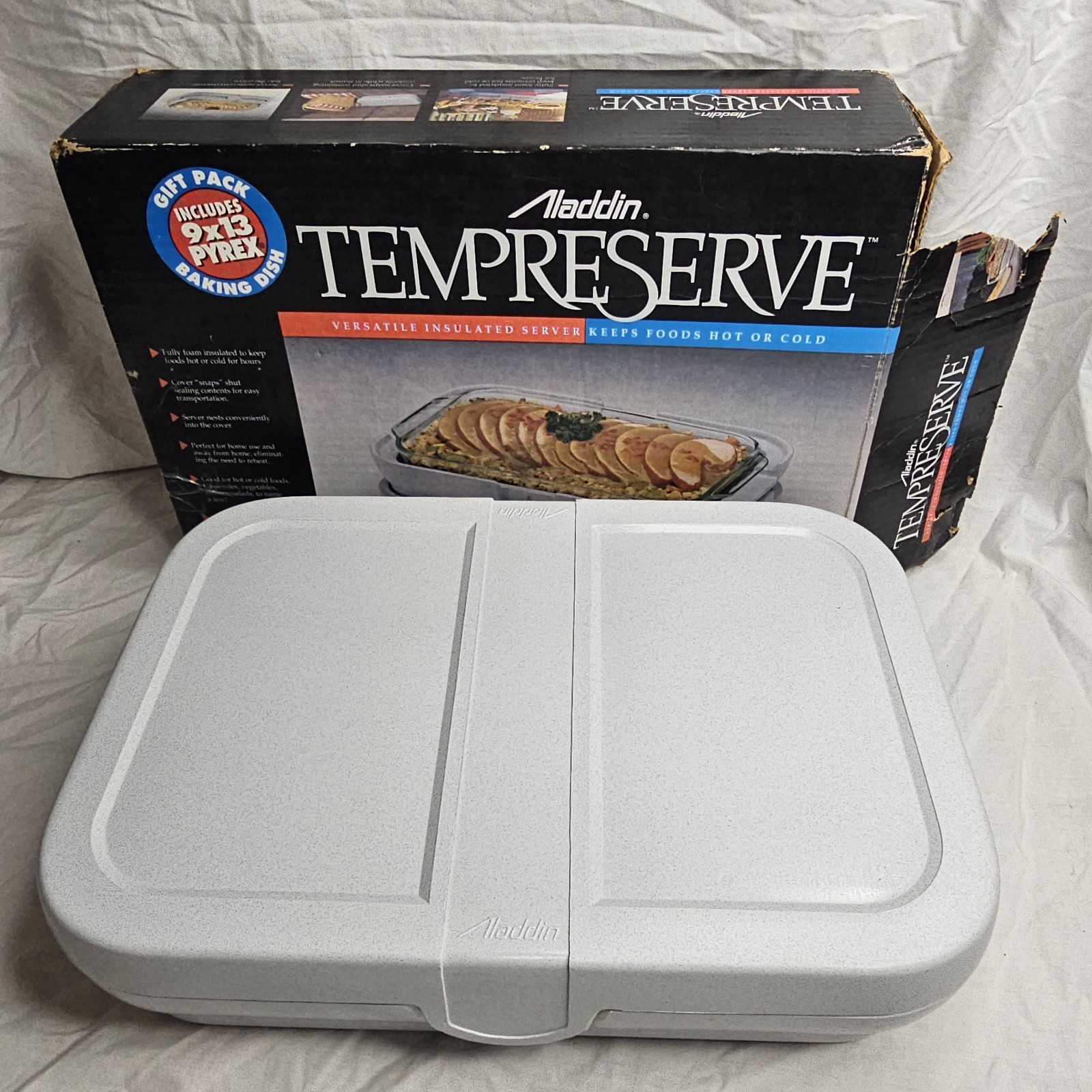 Aladdin Tempreserve 9×13 Casserole Dish Carrier Hot Cold ICC100 WITH DISH