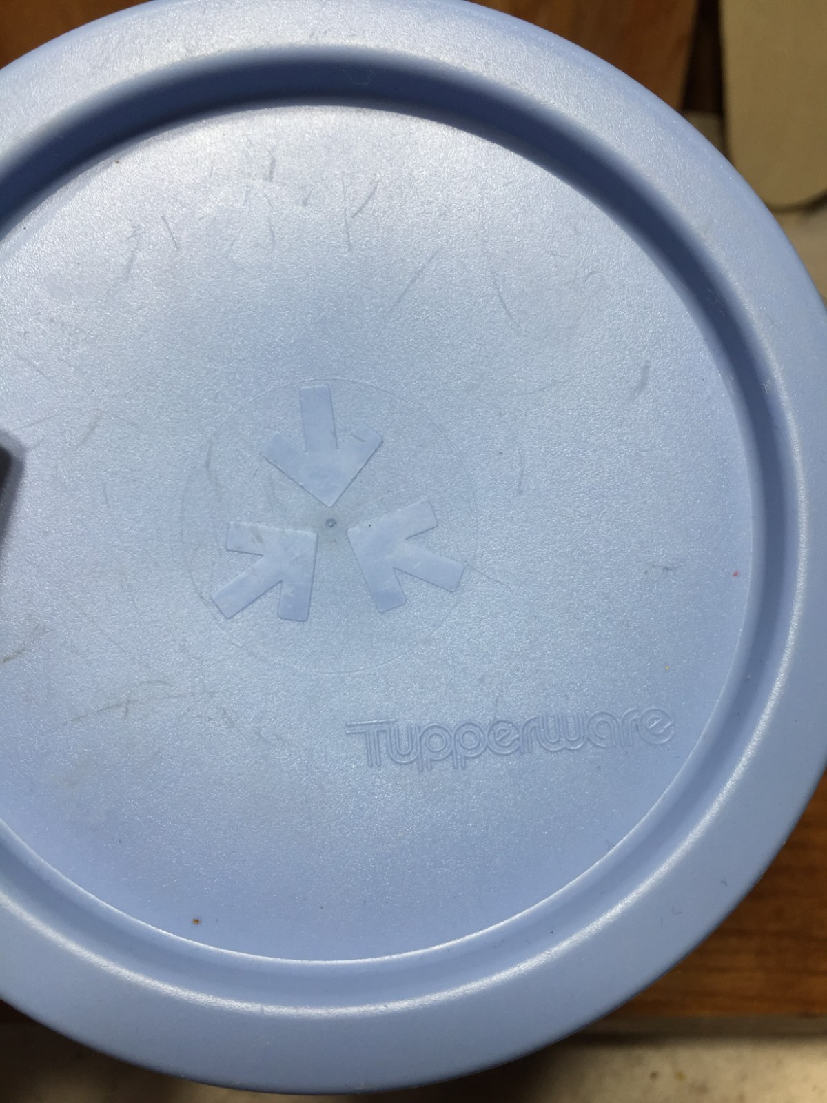 Tupperware Food Storage Container 2514A-3 Clear Bowl With Blue Lid 16 oz