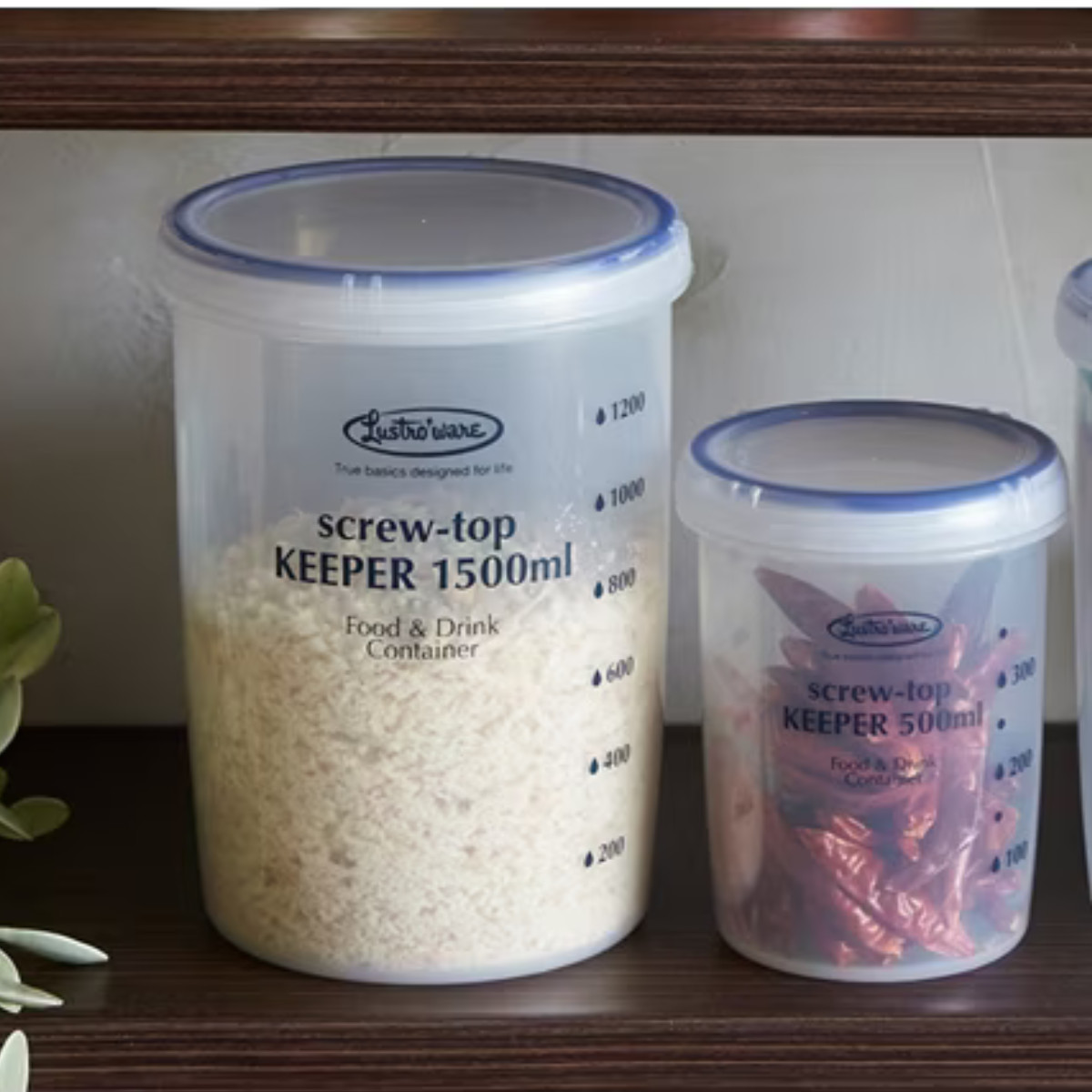 Set of 3, Lustroware Airtight Food Storage Container Set with Screw Top Lid