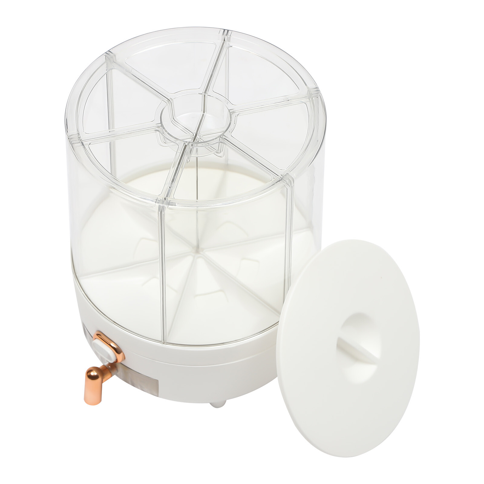 6in1 Rotating Dry Food Bucket Grain Rice Container Cereal Dispenser Storage Box