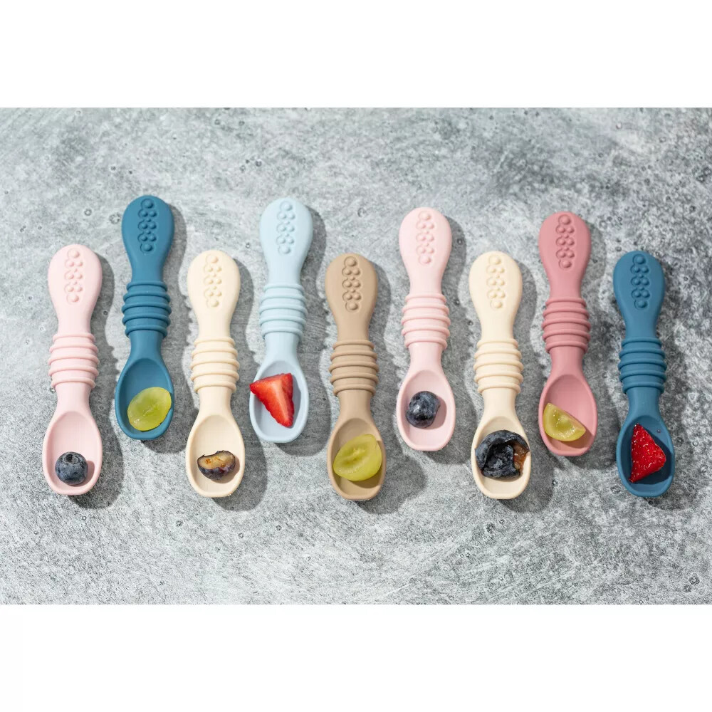 12-Pack Glass Baby Food Storage Jars with Lids, 6-Pack Silicone Baby Spoons