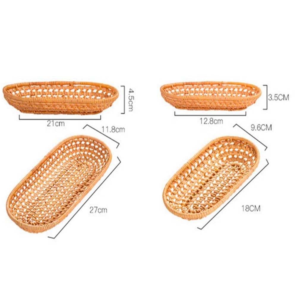 2PCS Small Wicker Bread Basket, Woven Tabletop Food Fruit Vegetables Serving …