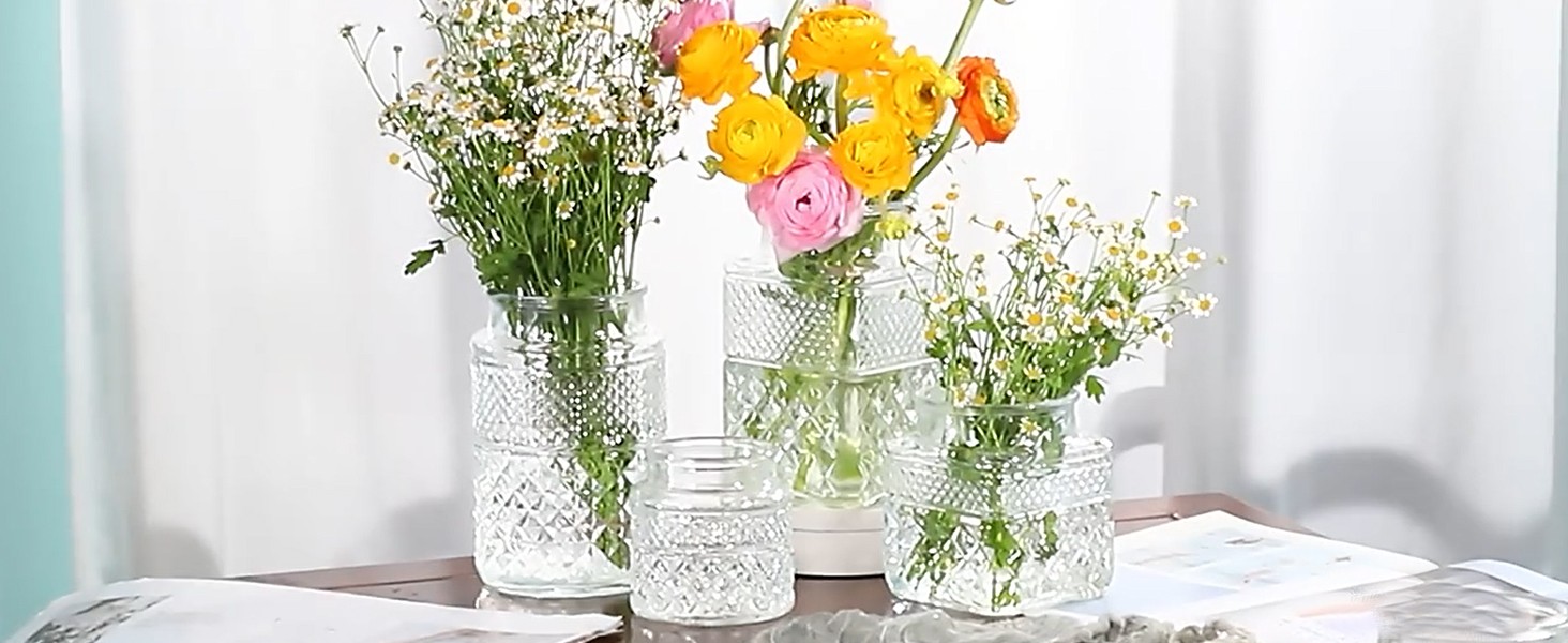 60 OZ Vintage Glass Jar with Lid Wood Spoon Set of 2 Decorative Glass Storage