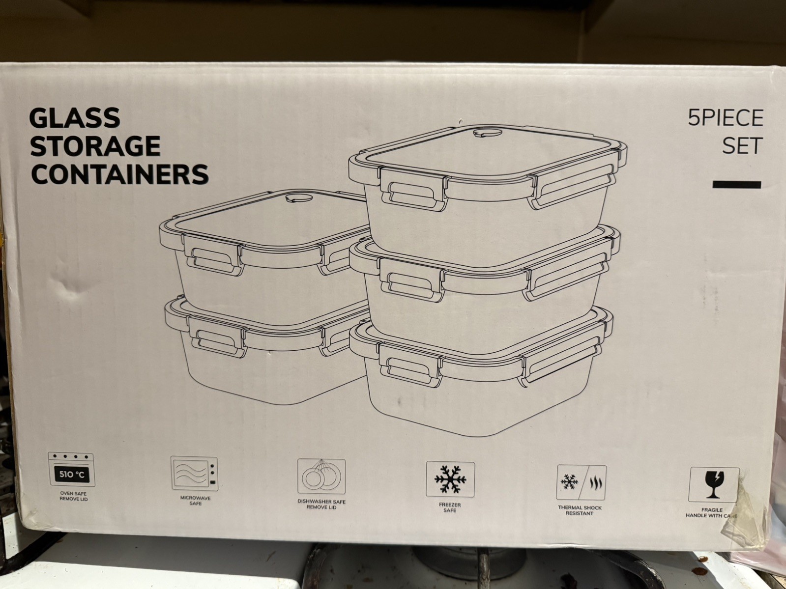 Glass Food Storage Containers Set Oven Microwave Safe Airtight Lids Meal Prep US