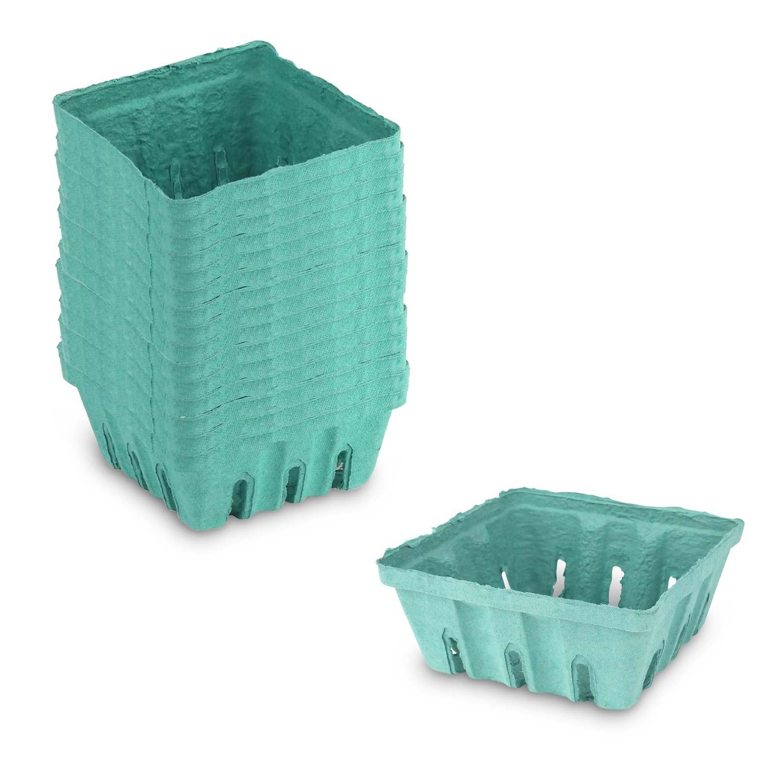 Green Berry Basket 1/2 Pint – Molded Pulp Fiber Vented Produce Basket (Pack o…