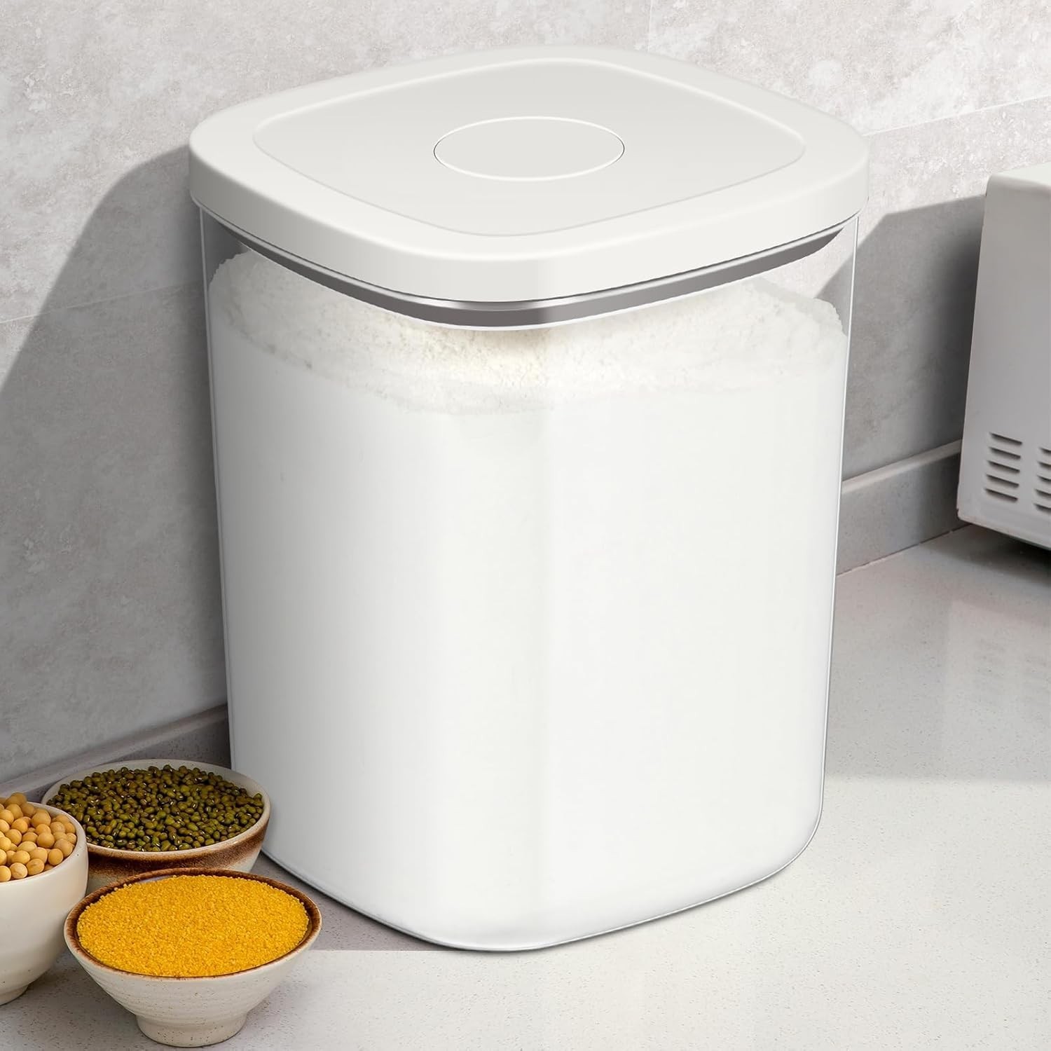 Airtight Rice Container 20 Lbs, Clear PET Plastic Food Storage Container Bin …