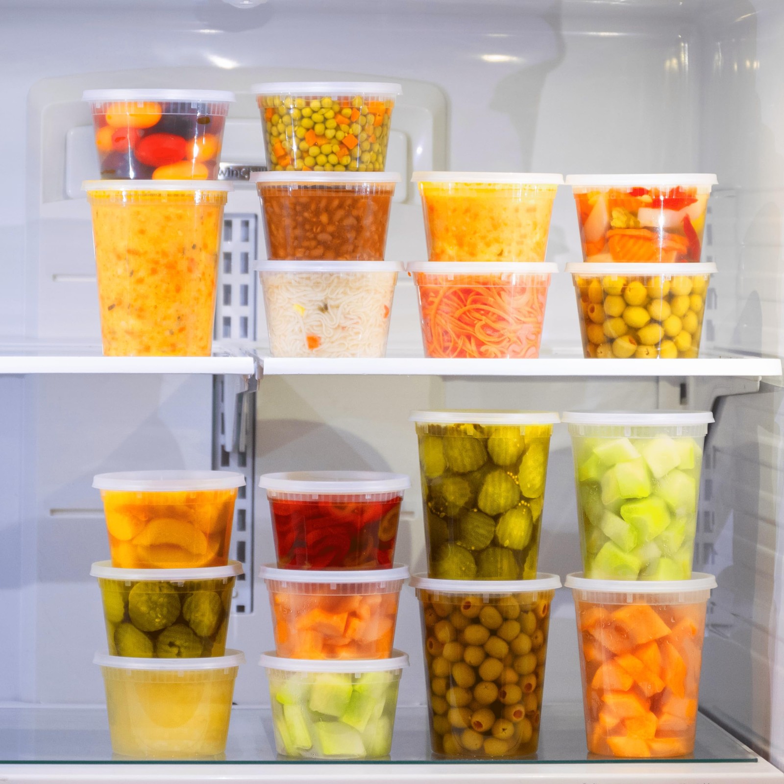 24 Pack -32 Oz Plastic Deli Containers with Lids – Food Storage Containers wi…
