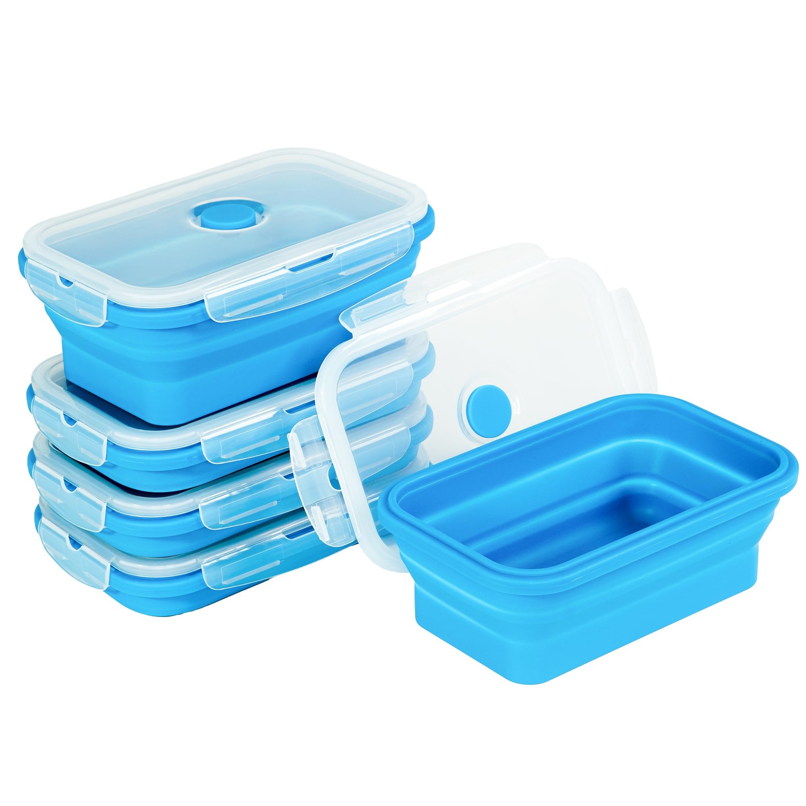 Plus 4PCS Foldable Silicone Food Storage Containers for Kitchen Storage for L…