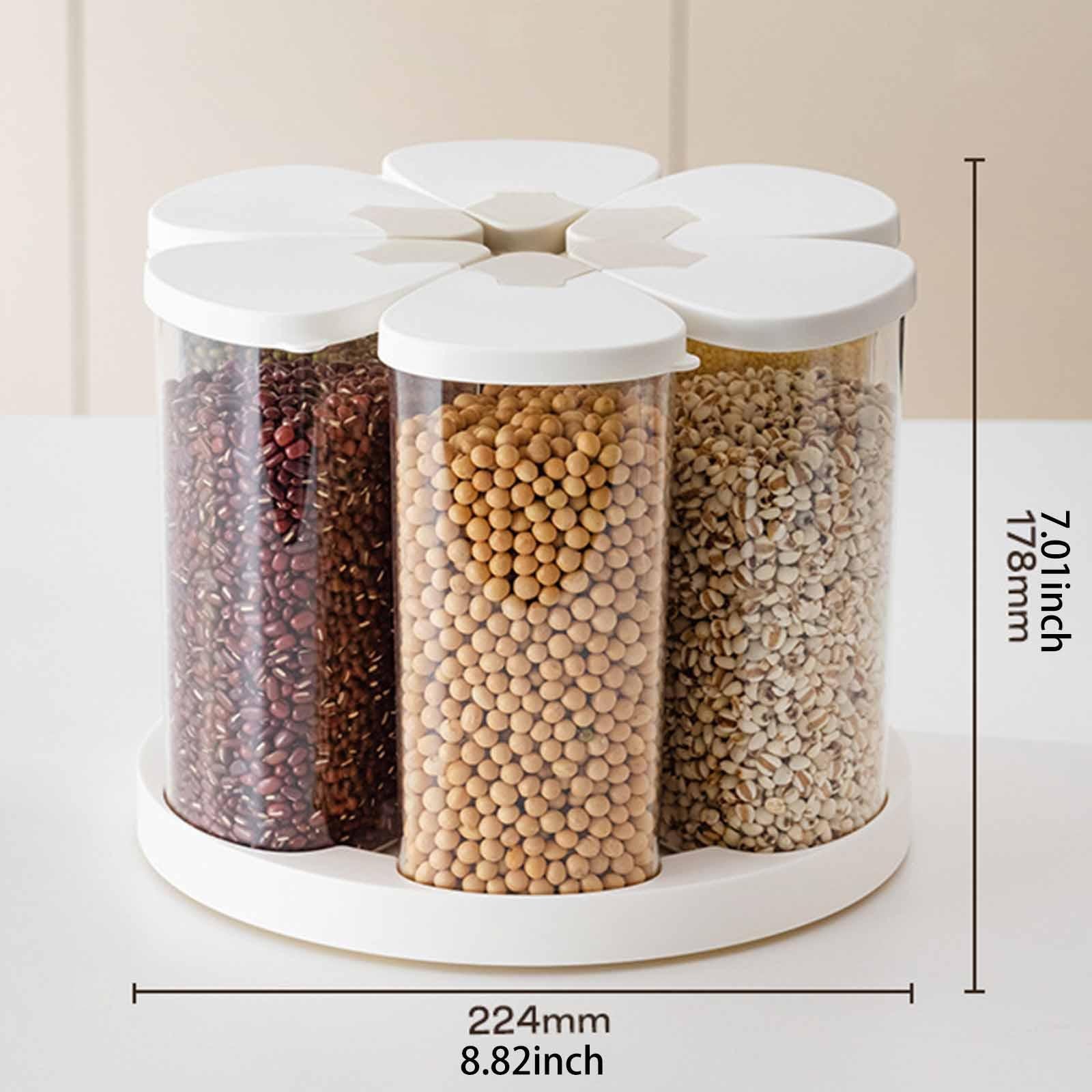 Rotation Food Storage Container Grain Dispenser Holder Sealed Bin Canister