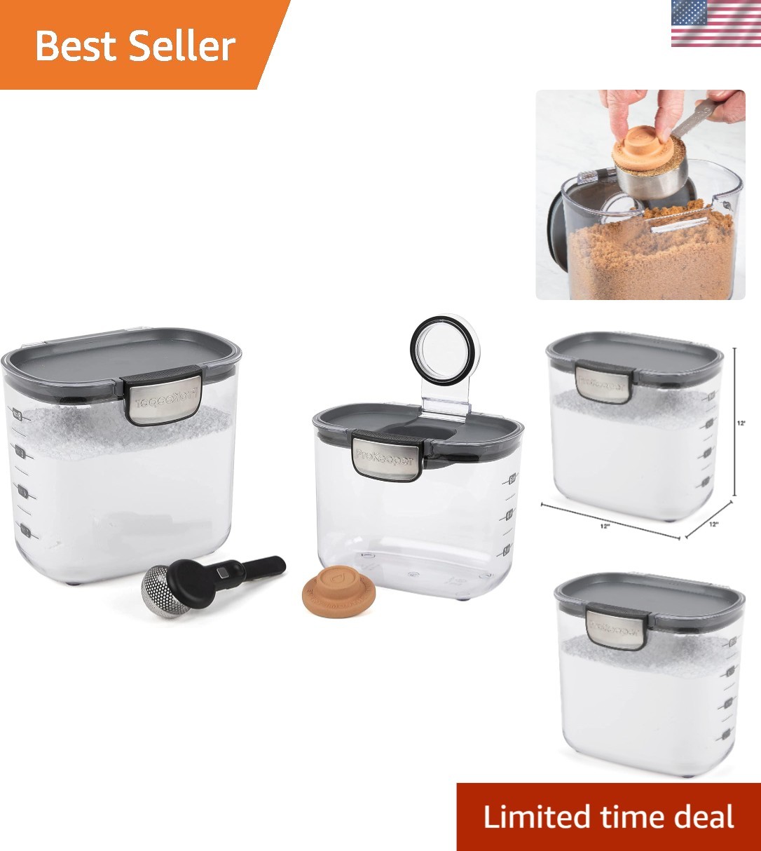 Clear Plastic Airtight Food Baker’s Kitchen Storage Organization Container Ca…