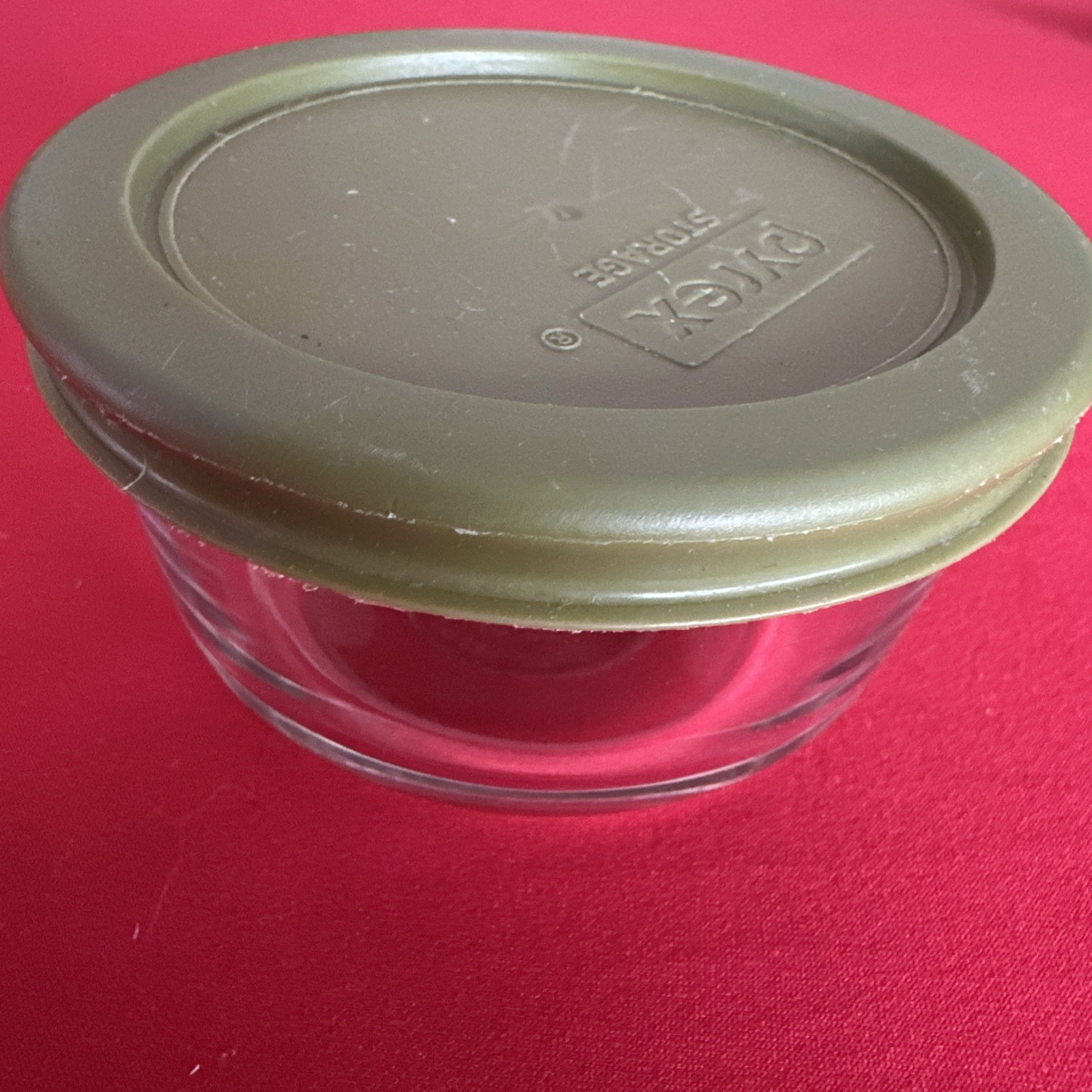 Pyrex 1 Cup / 236 ML Glass Bowl 7202A Round with Green Lid Small Storage VTG