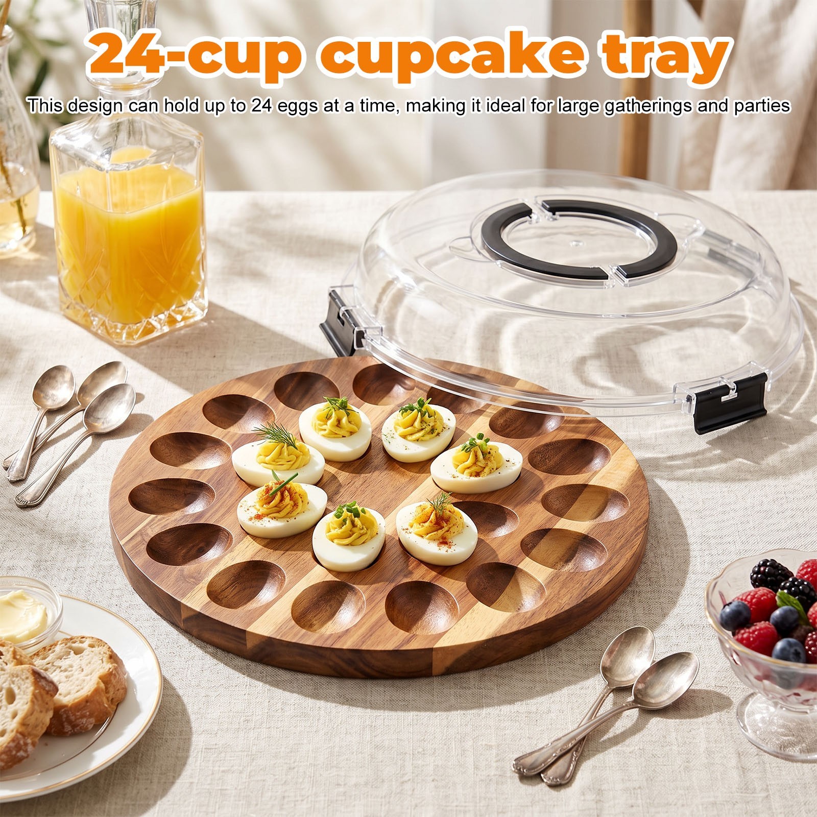 Deviled Egg Containers with Lid & Secure Snap, Holds 24 Eggs Deviled Egg Tray US