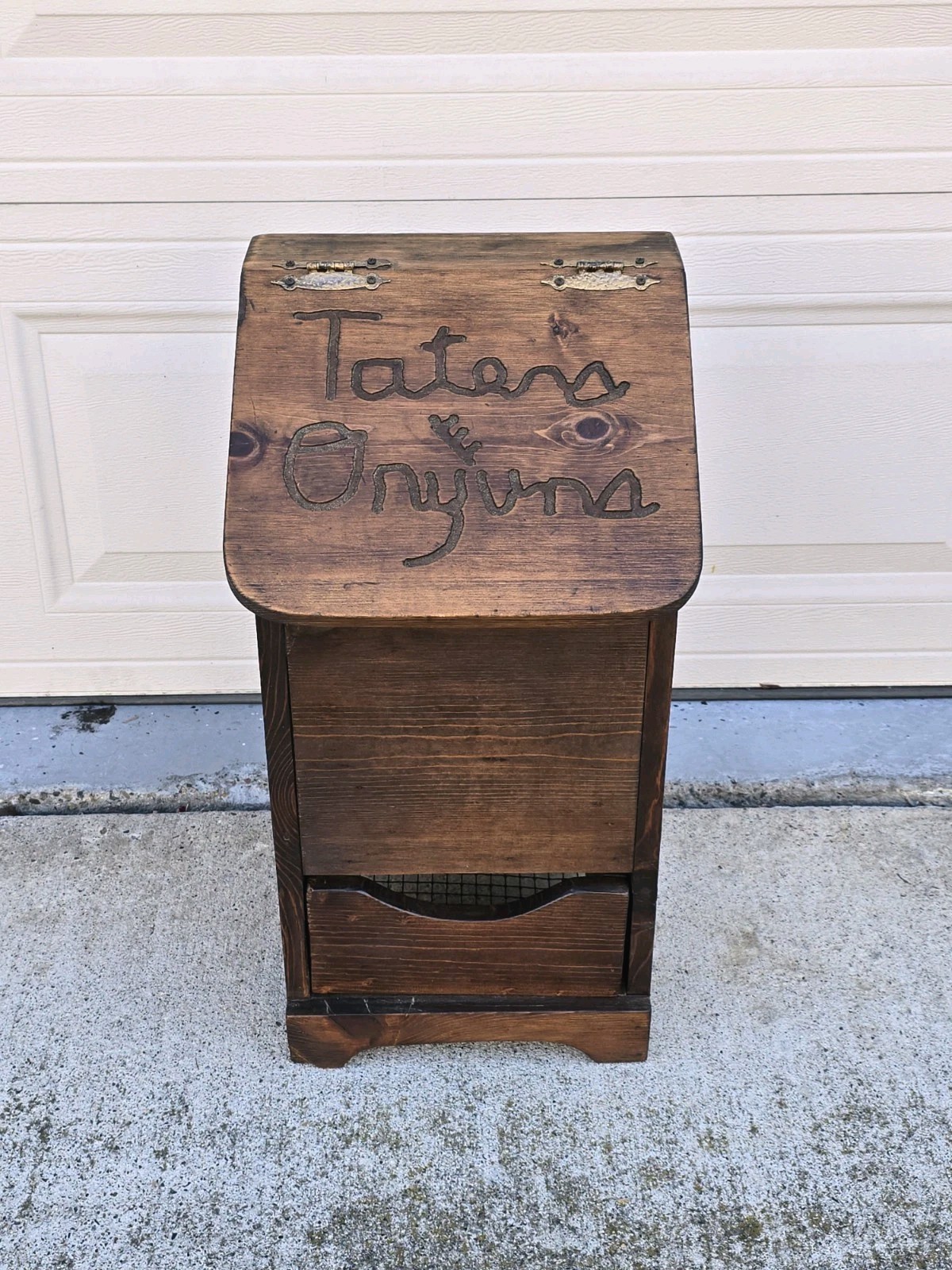 Vintage ‘Taters & Onyuns’ Potatoes & Onions Farmhouse Country Wooden Storage Box