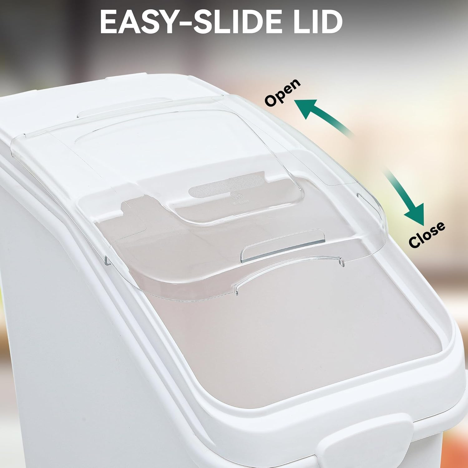 21-Gallon Food Storage Containers with Wheels & Scoop – 2 Pack, White