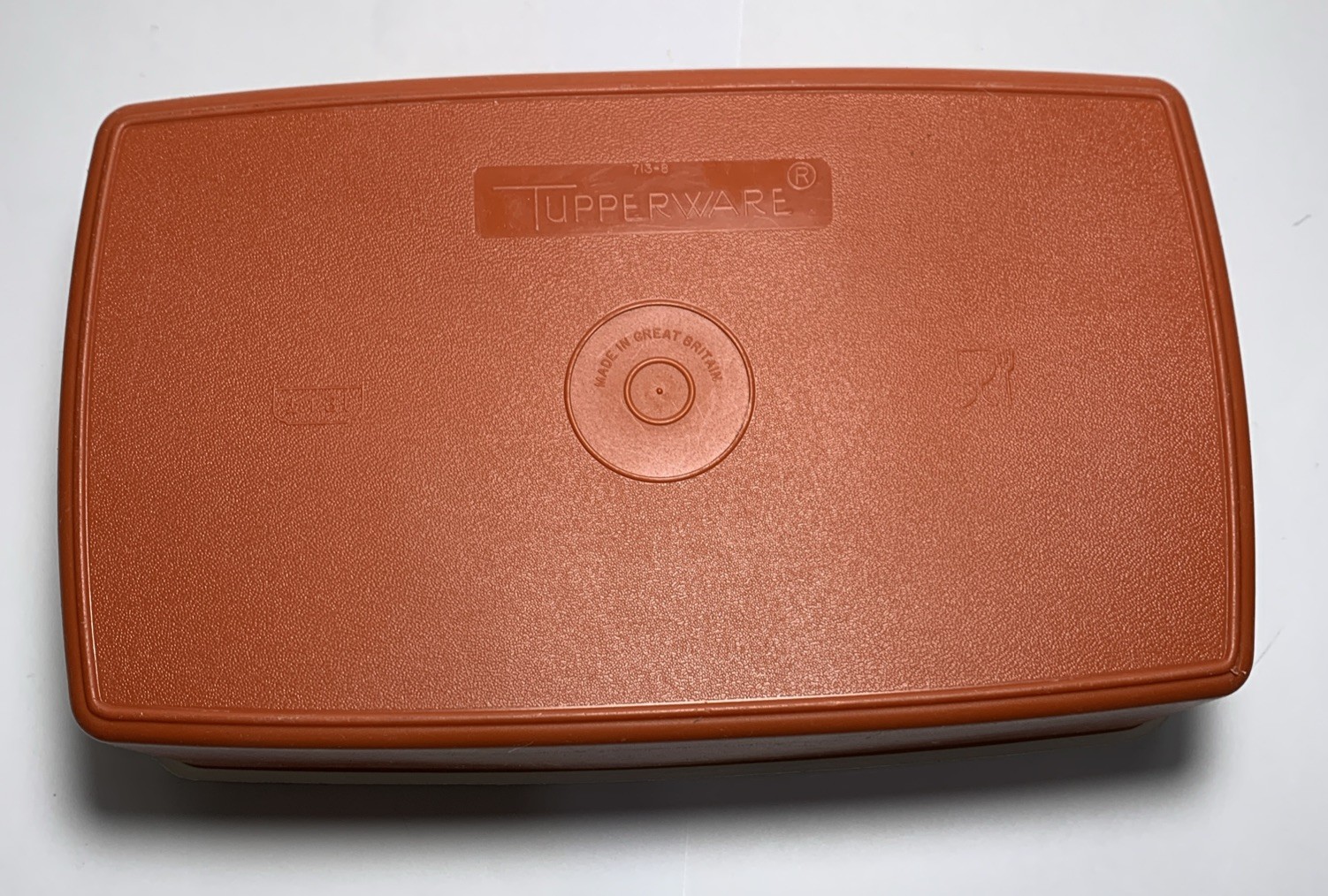 Tupperware Pac N Store Paprika Rectangular Container 713-8 W/Clear Lid UK