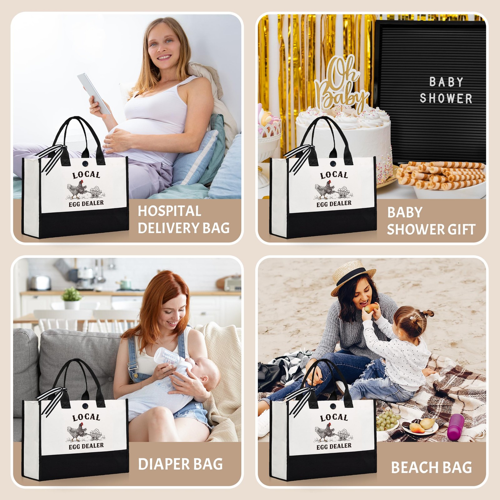 Craftique Chicken Gifts For Women-Funny Local Eggs Dealer Tote Bag Unique-
