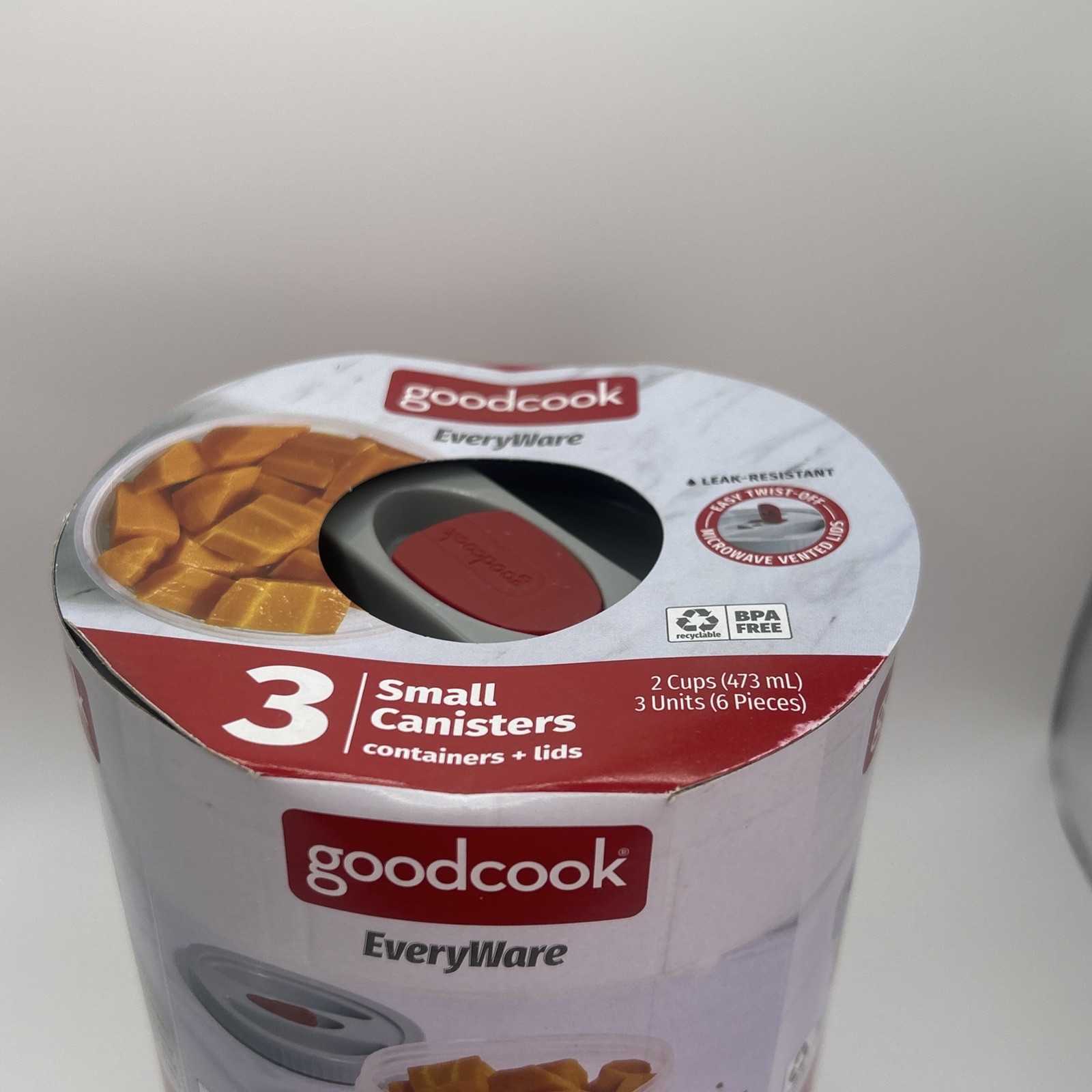 goodcook EveryWare Easy Twist-Off Microwave Vented Lids – 3 Units – 2 Cups Each