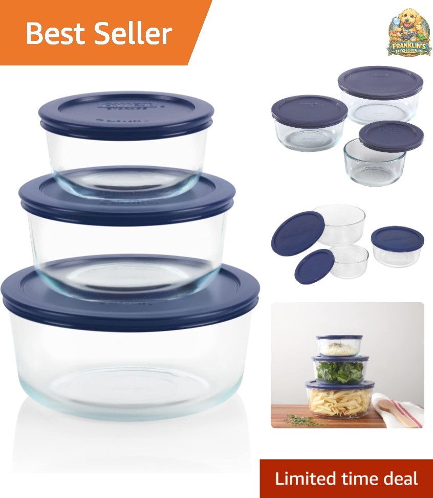 Simply Store 3-Pack Glass Food Storage Containers Set, 2, 4 & 7 Cup Meal Prep…