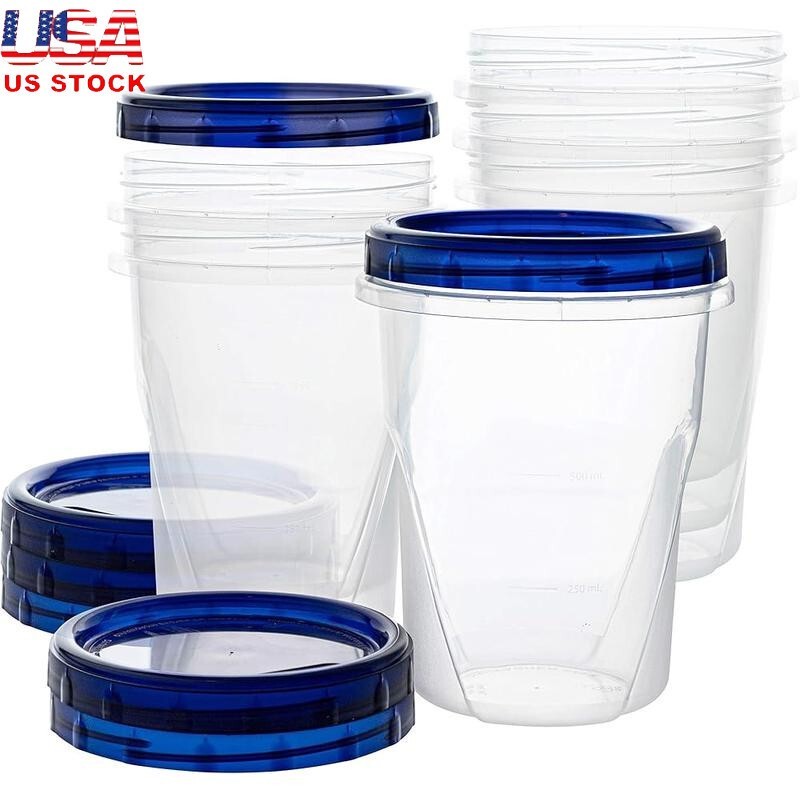 Stackable Deli Containers W/ Twist Lids Reusable Food Storage 32oz 6 Pack New
