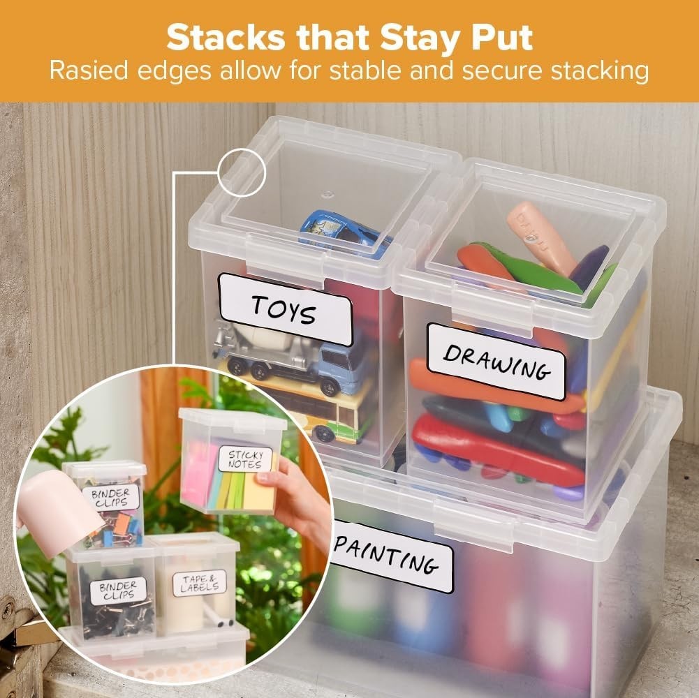 Compact Clear Storage Boxes with Snap Closure – Stackable & Organized – 2 Pack