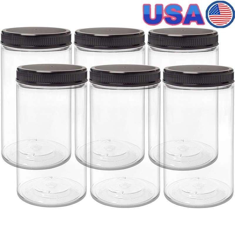Airtight PET Plastic Storage Jars Food Safe Clear Canisters Kitchen Use