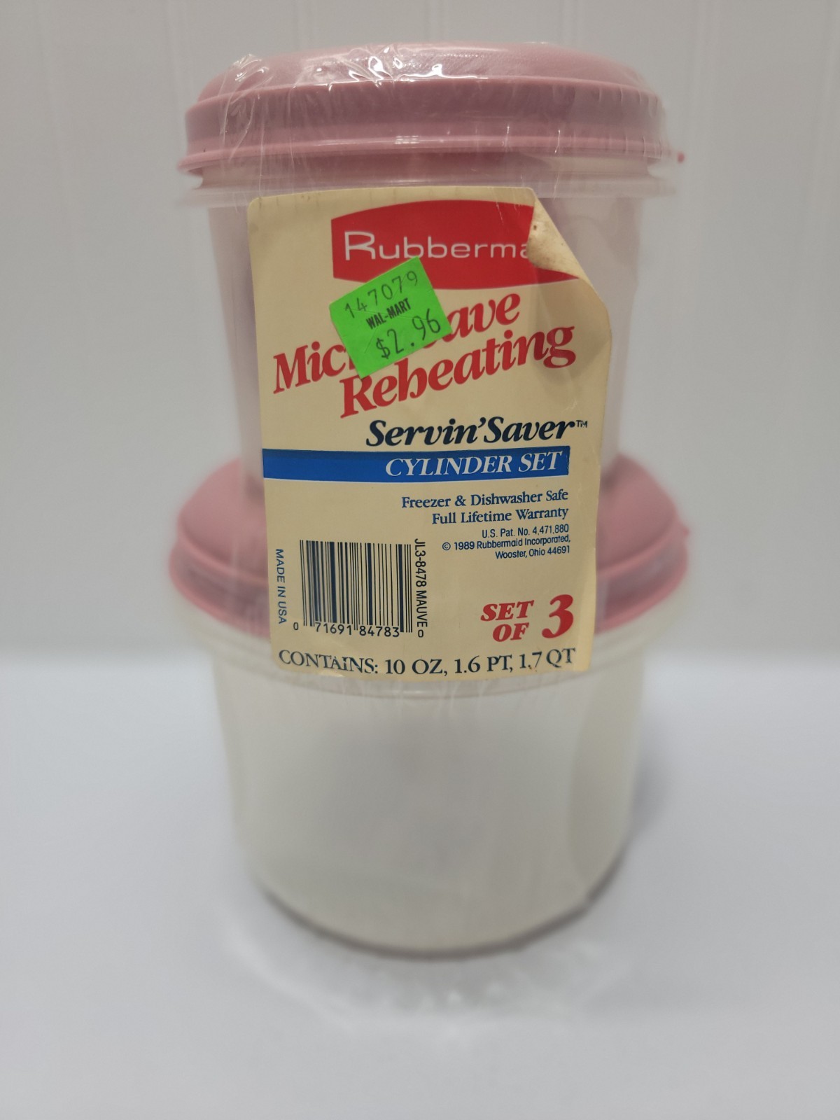 Rubbermaid Servin’ Saver Cylinder Set Bowls Mauve Lids Set Of 3 Microwave Reheat